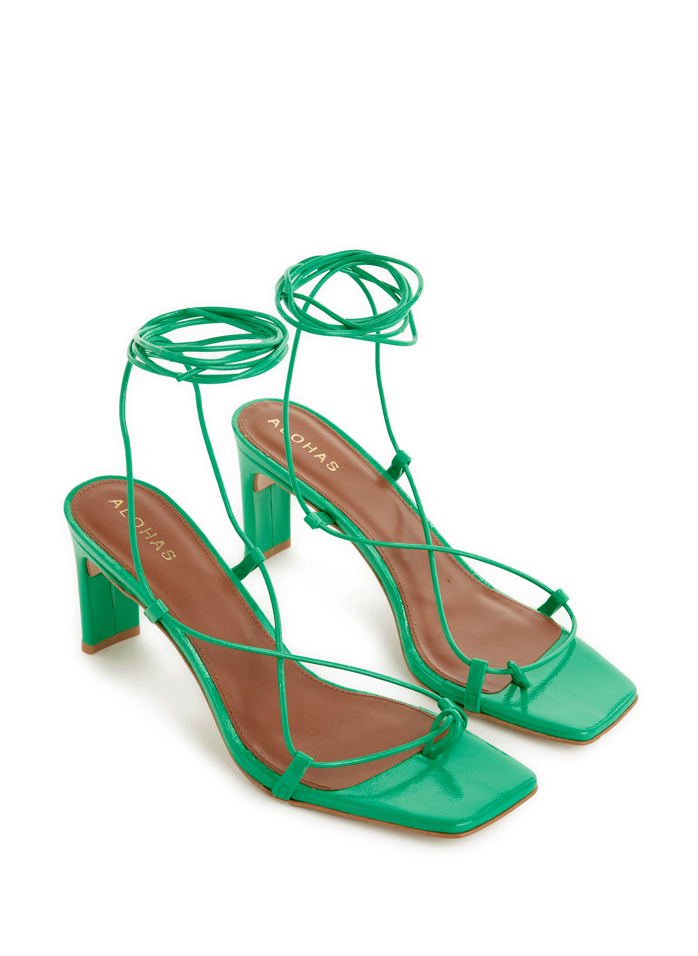 Bellini leather heeled sandals Green