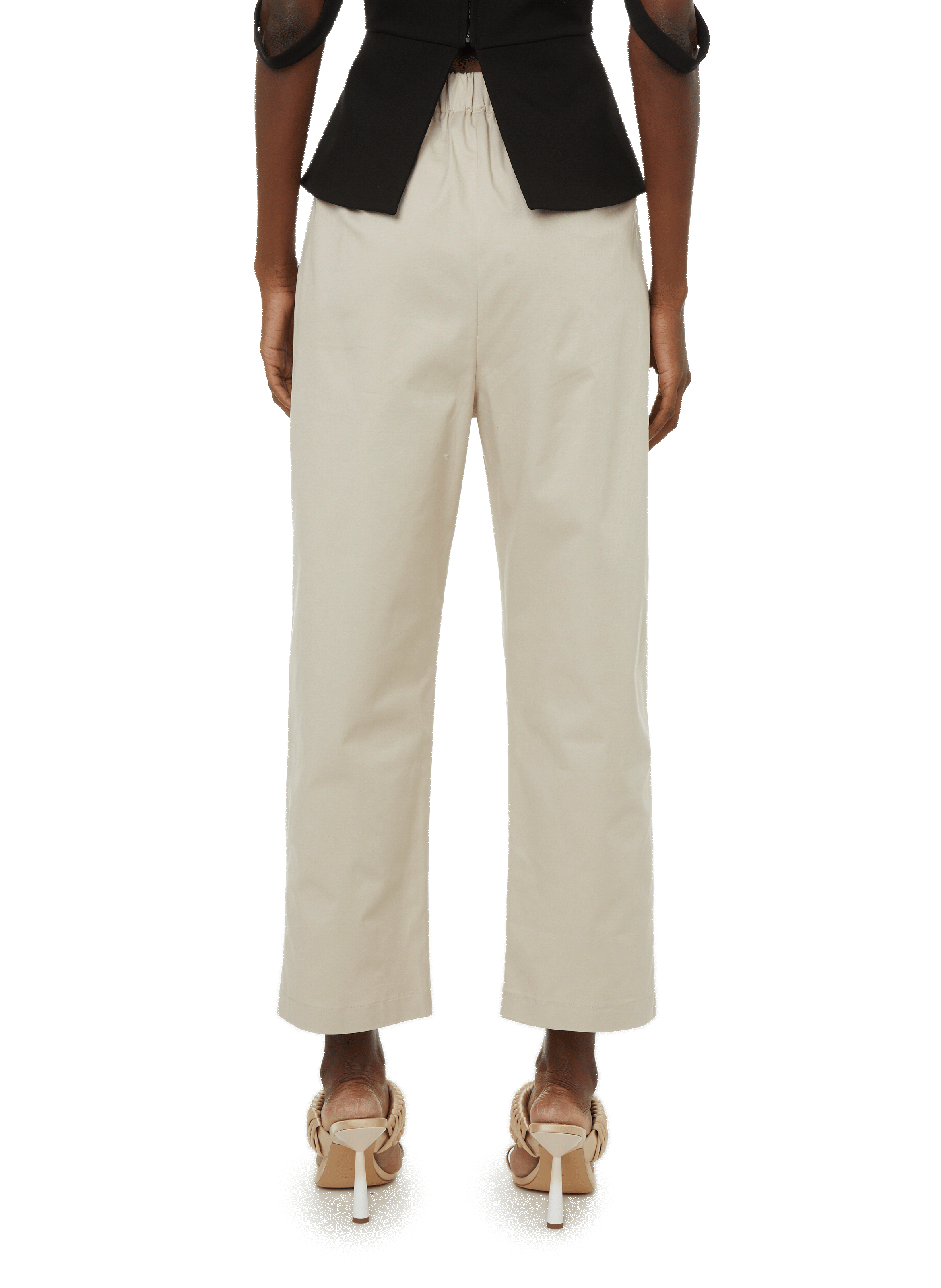 Pantalon cigarette en coton SELMACILEK Beige