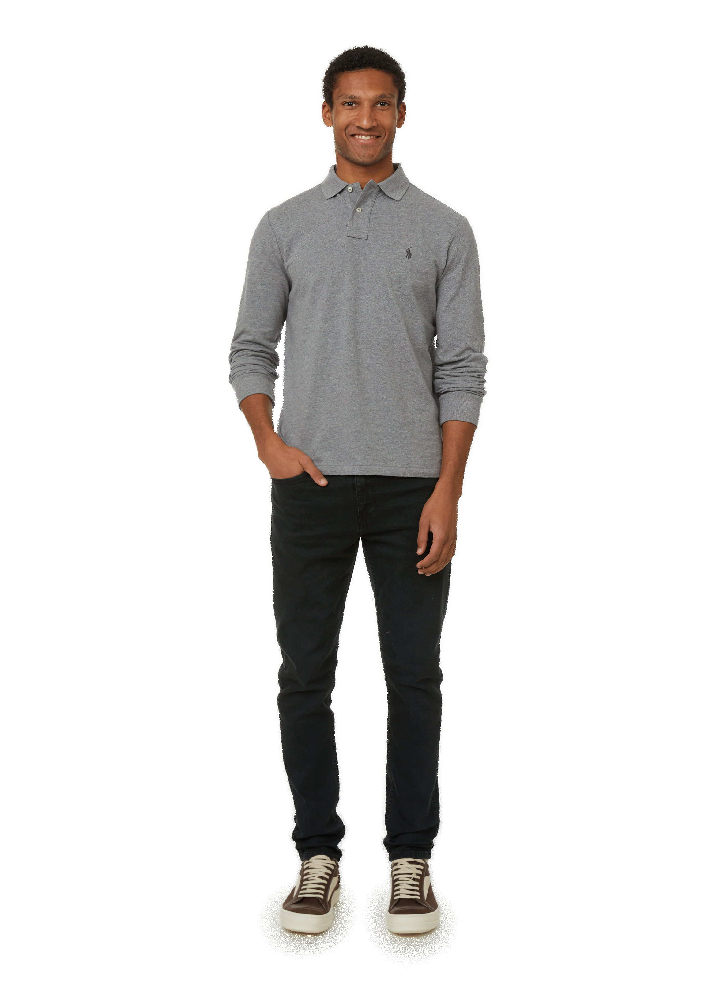 Cotton piqué polo shirt POLO RALPH LAUREN Grey