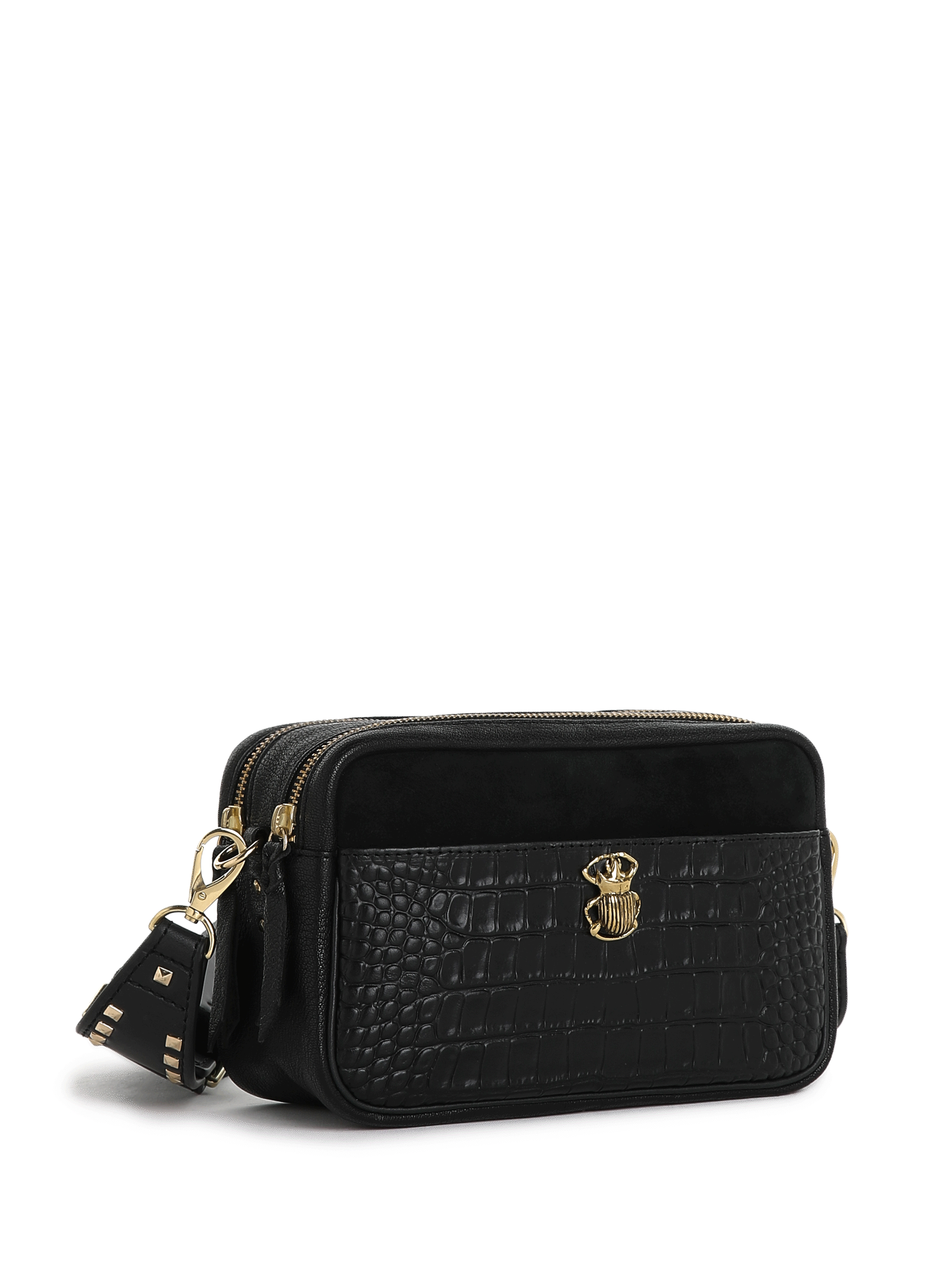 Sac Lily en cuir embossé croco CLARIS VIROT Noir