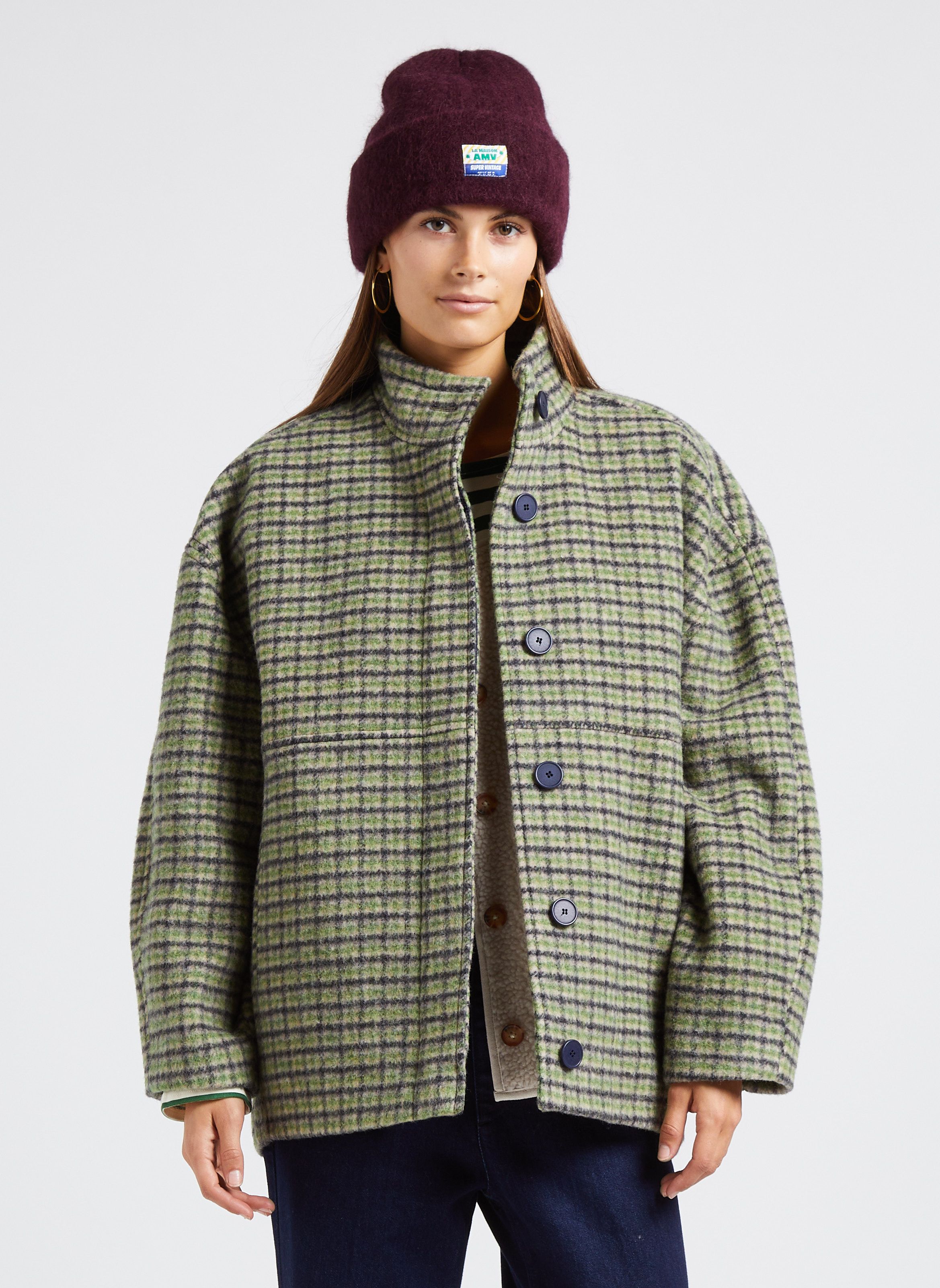 Manteau discount carreaux vert