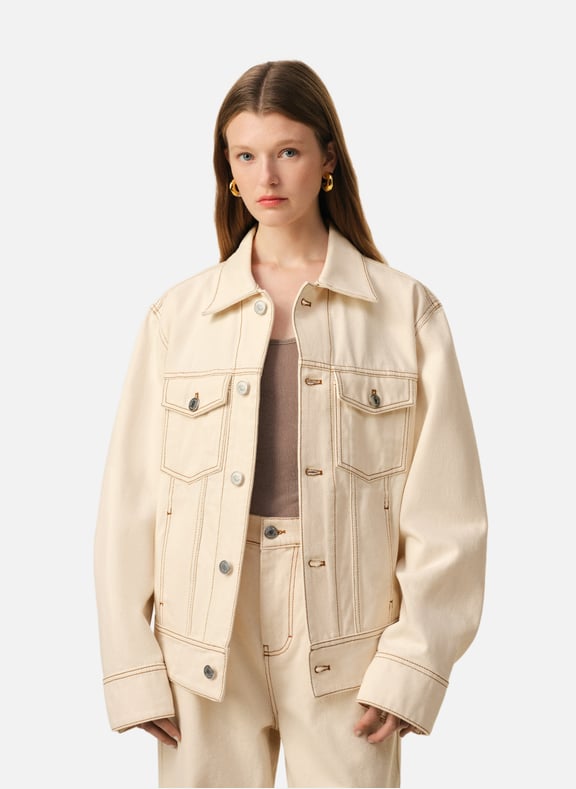 Veste trucker ami paris Blanc by AMI PARIS AMI PARIS Veste trucker ami paris Blanc