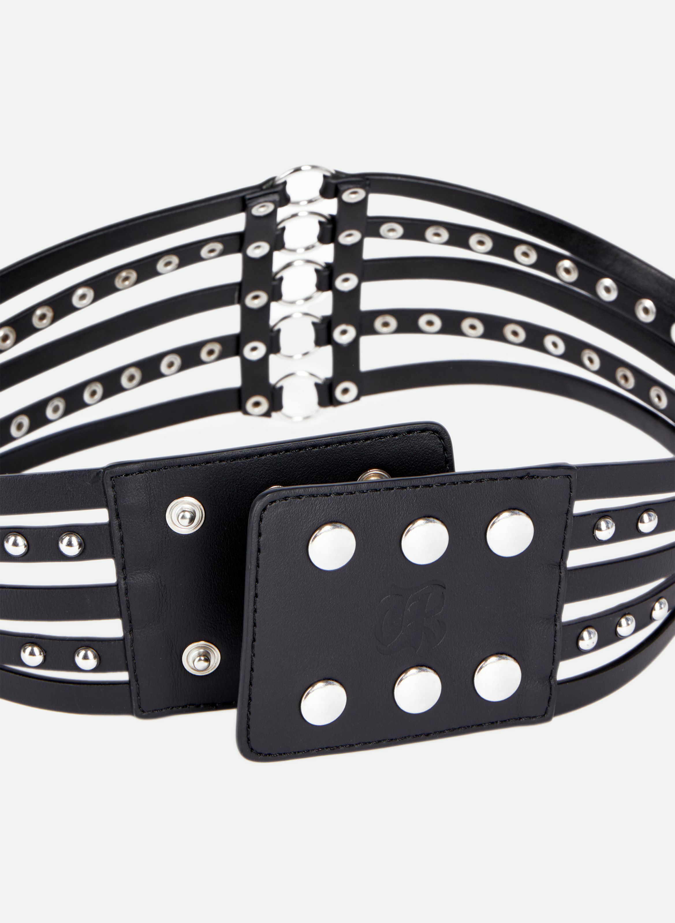 Ceinture corset en cuir avec clous THE KOOPLES Noir