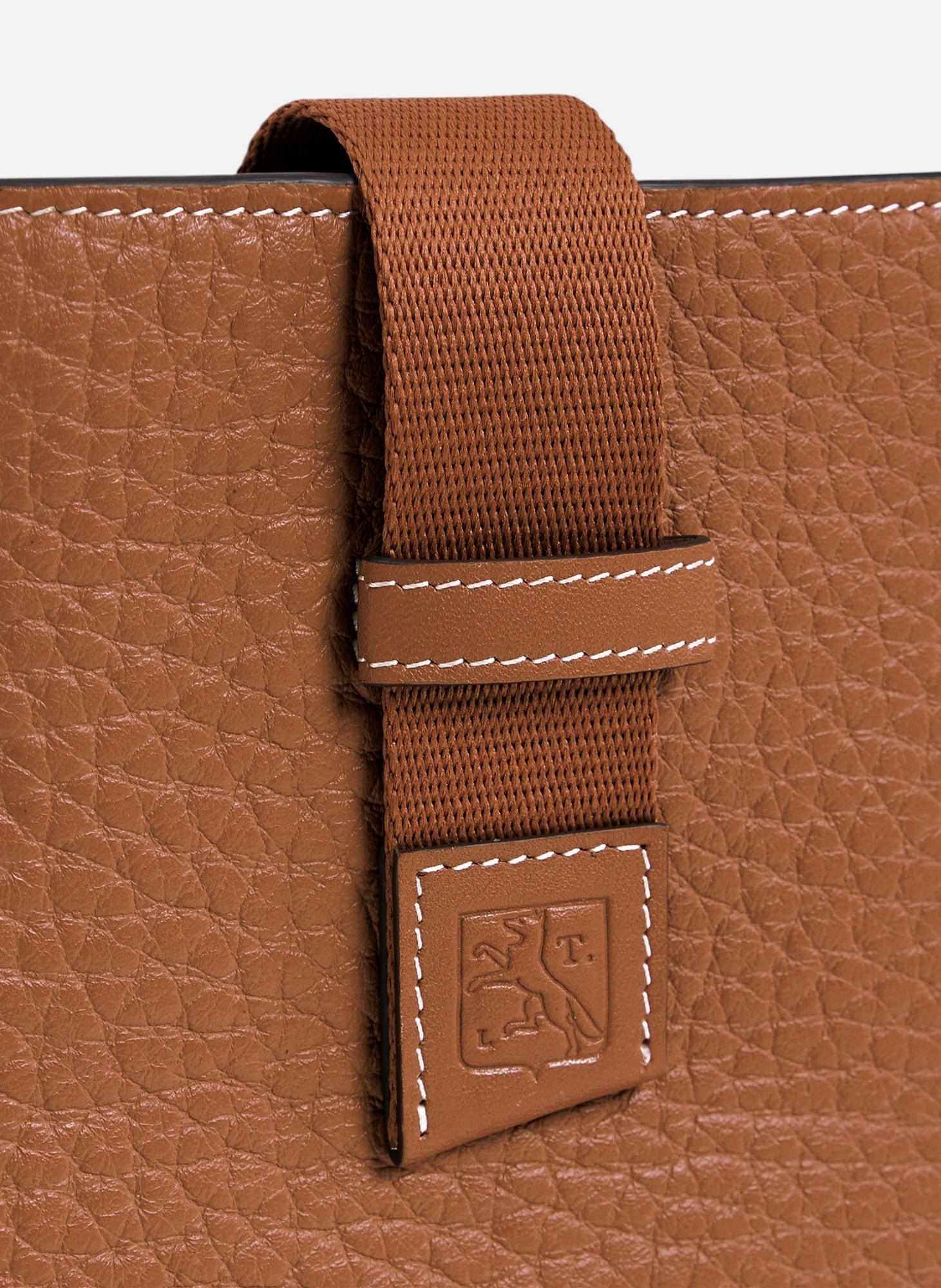 Etui téléphone noah en cuir grain buffle et cuir lisse LE TANNEUR Marron