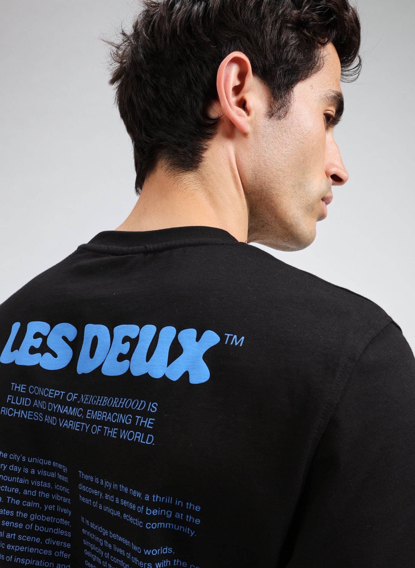 T-shirt imprimé en coton  LES DEUX Noir