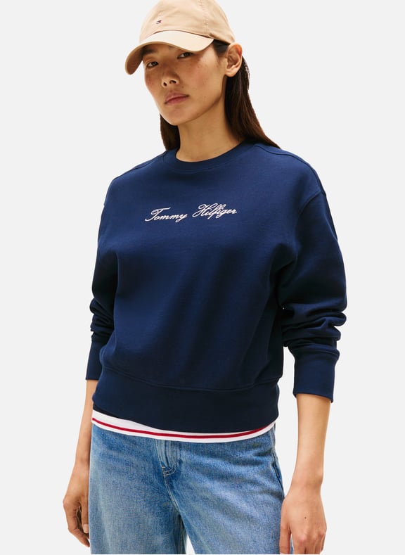 Sweat ample en coton mélangé Bleu by TOMMY HILFIGER TOMMY HILFIGER Sweat ample en coton mélangé Bleu
