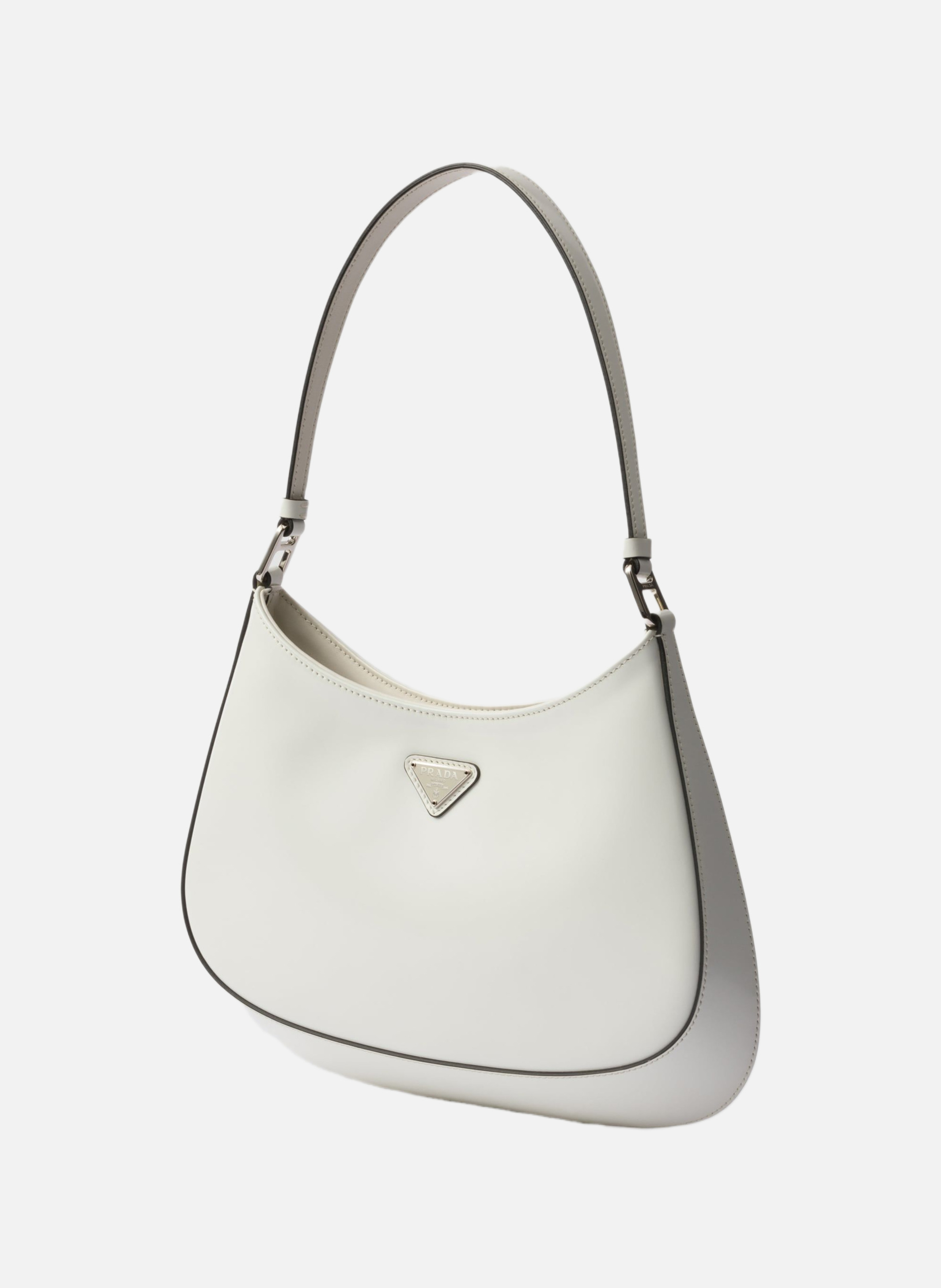 Sac porté épaule prada cleo en cuir brossé PRADA Blanc