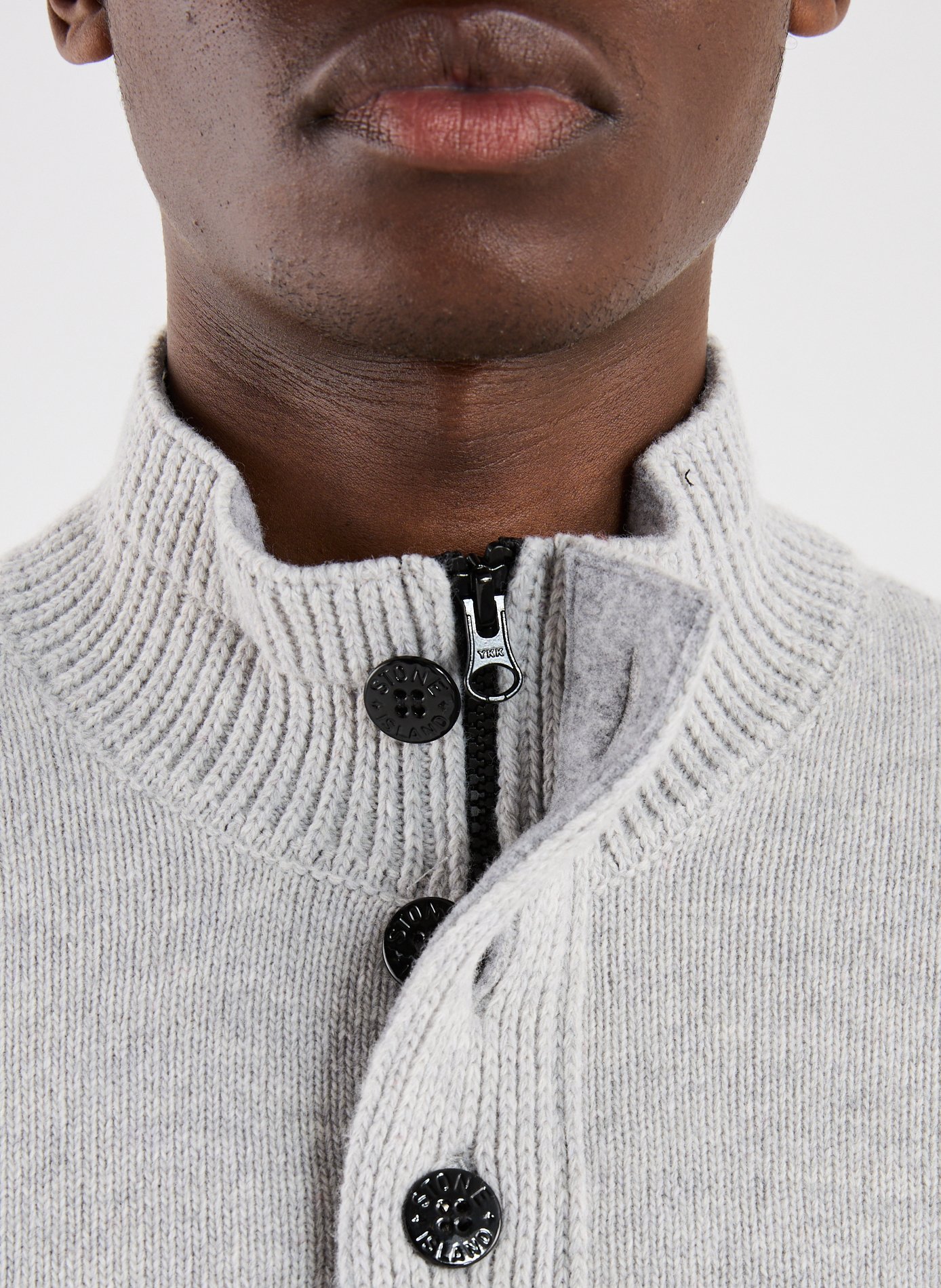 Turtleneck sweater with buttons STONE ISLAND Grey