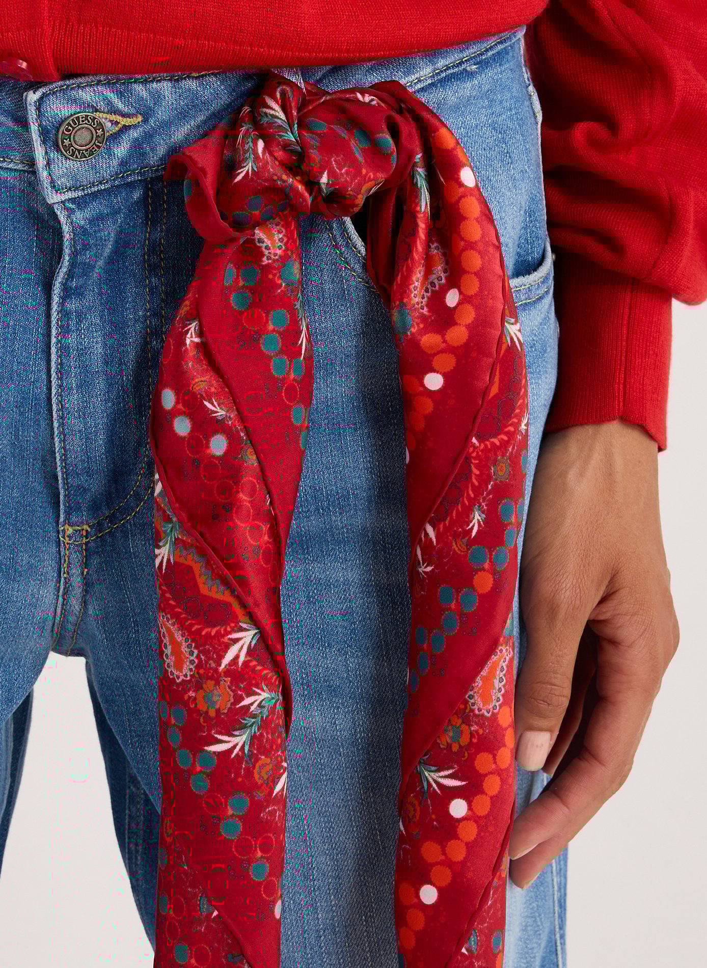 Foulard Bohème en soie PETRUSSE Rouge