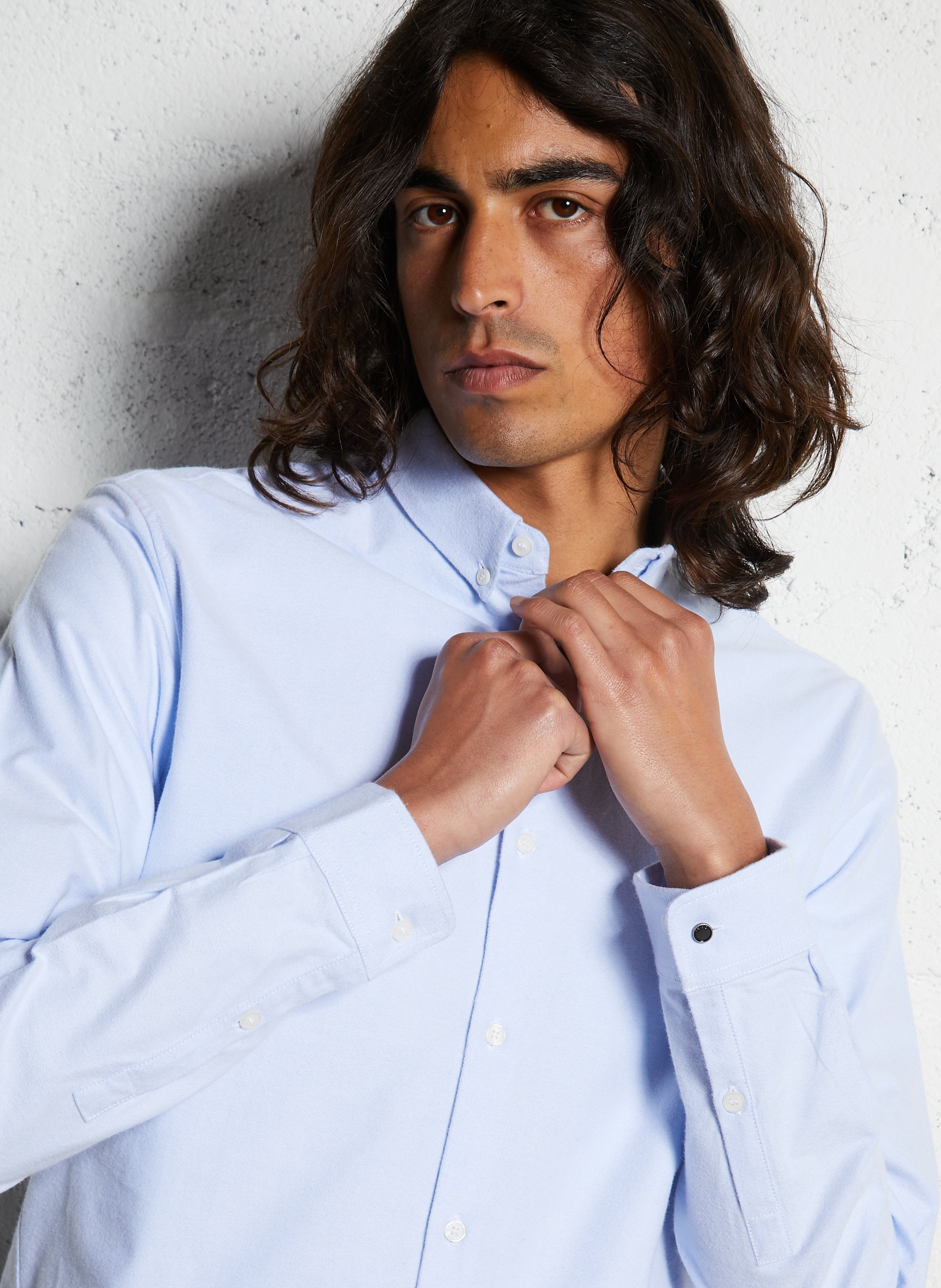 Chemise regular-fit en coton IKKS Bleu