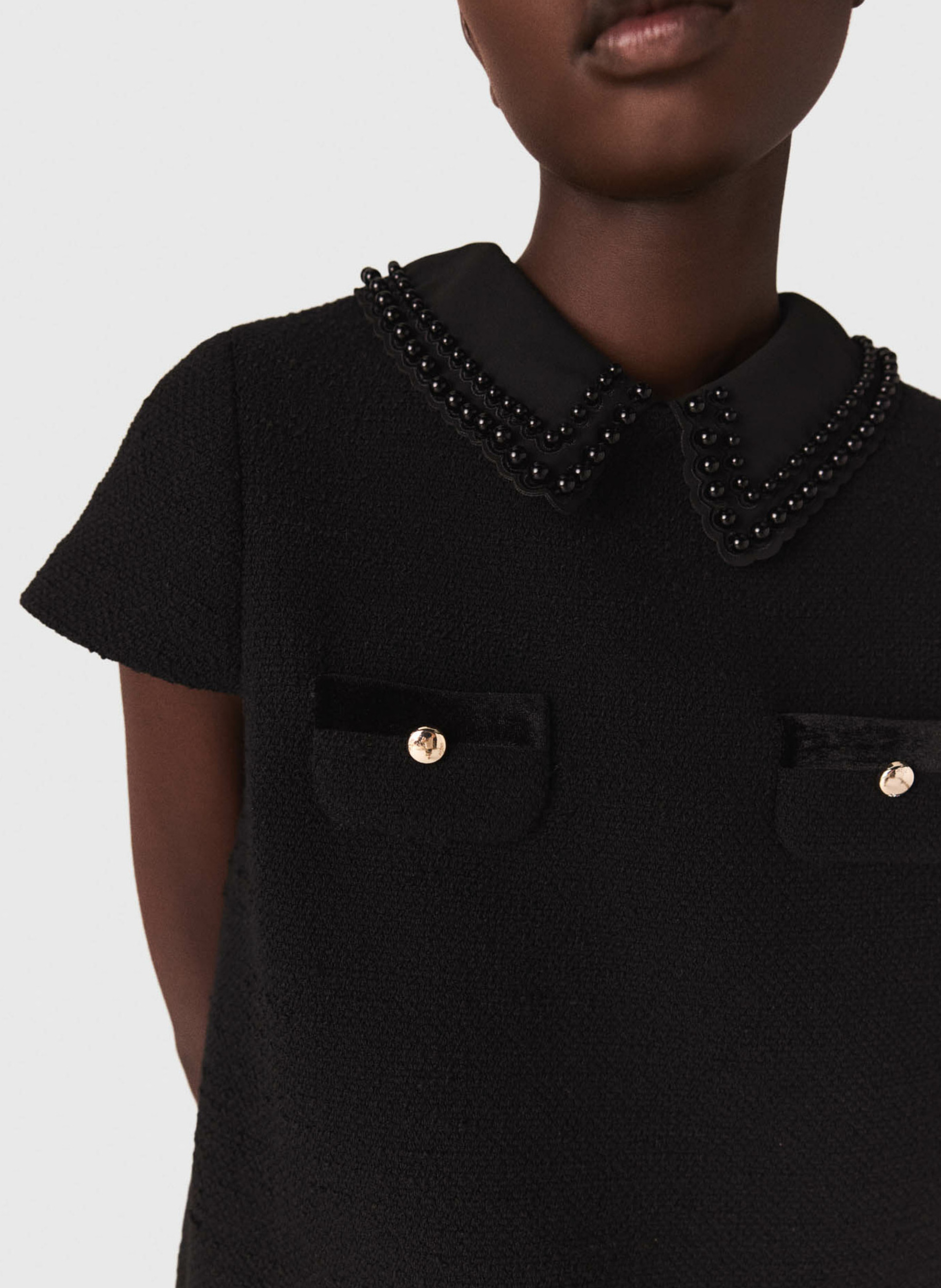 Robe courte col rond MAJE Noir