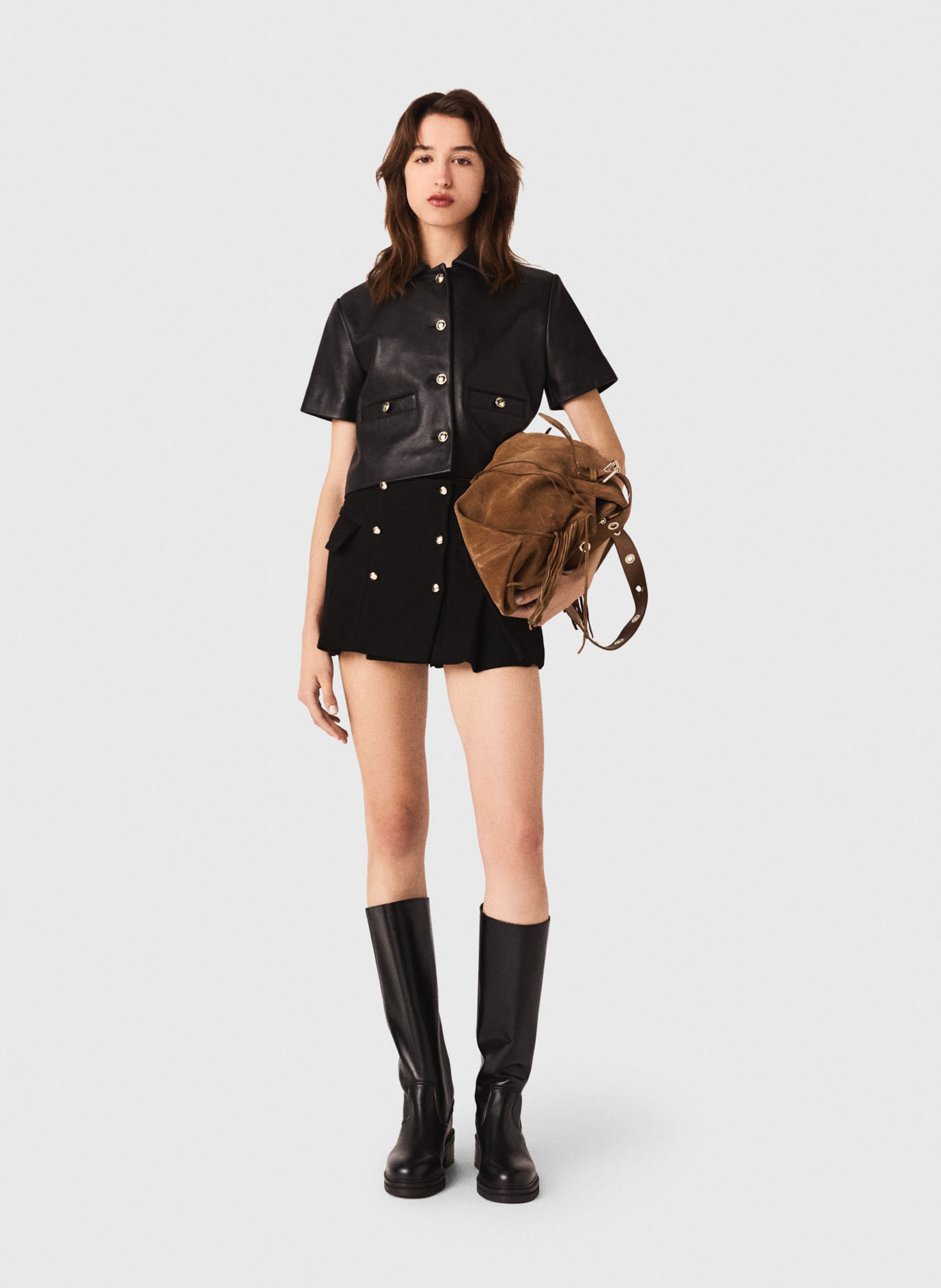 Jupe courte tailleur MAJE Noir