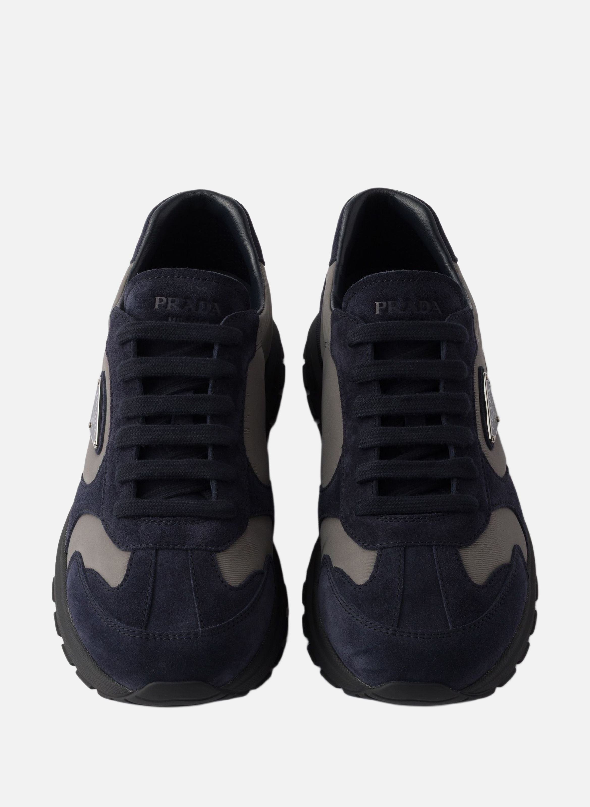 Sneakers prax en daim et re-nylon PRADA Bleu