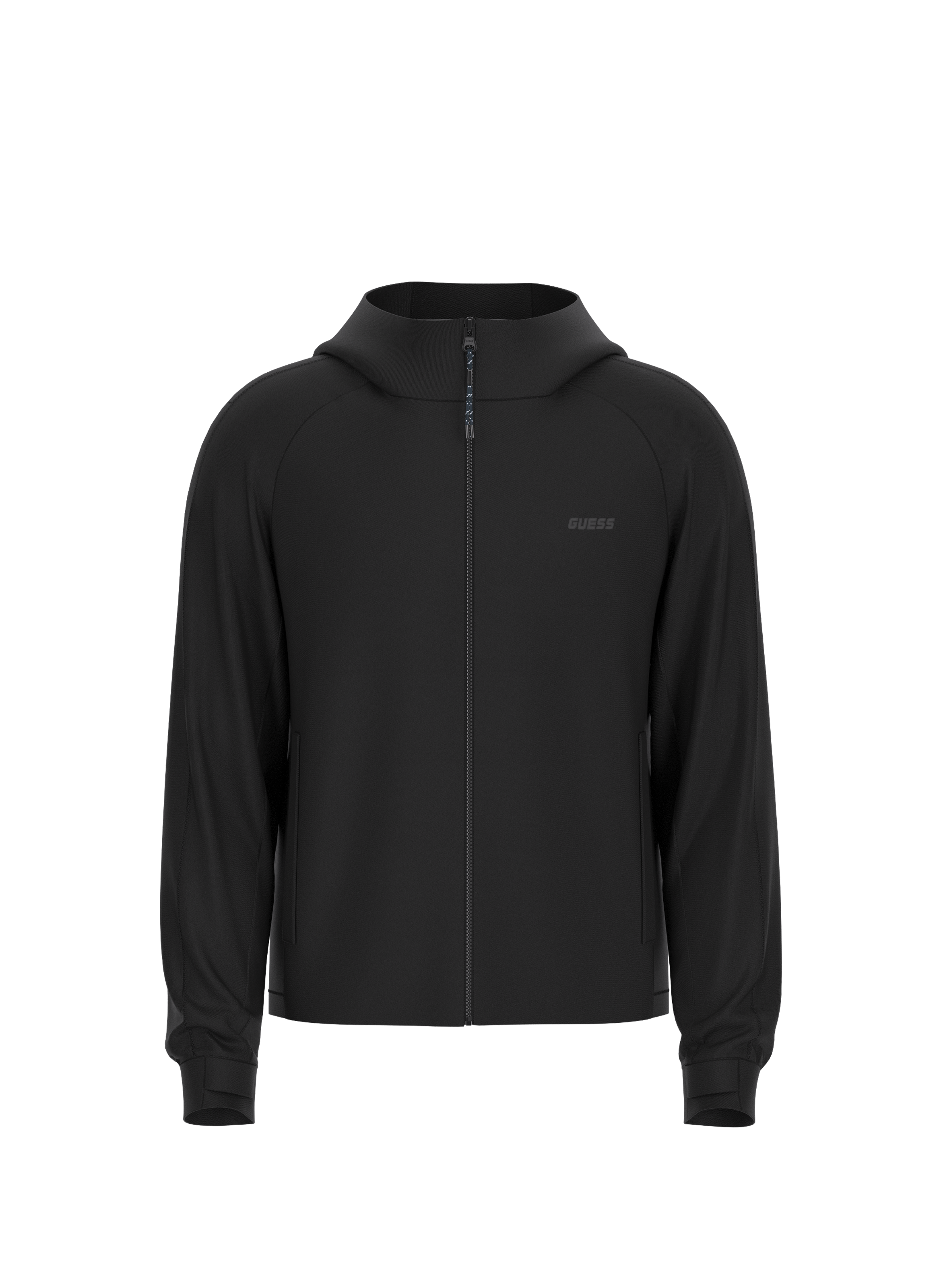 Lightweight hooded zip-up jacket GUESS Black