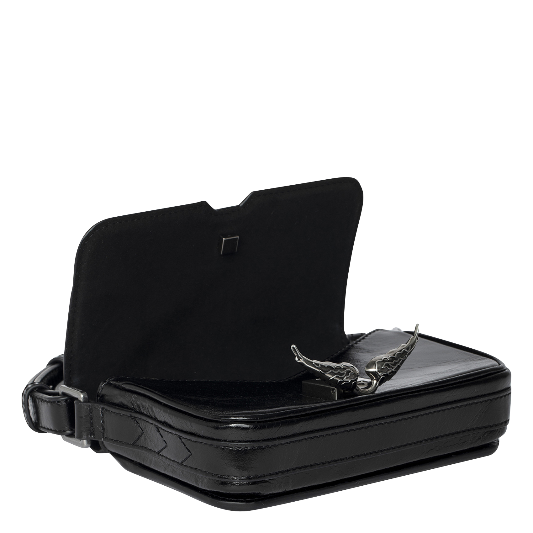 Sac bandoulière en cuir le zazi ZADIG&VOLTAIRE Noir