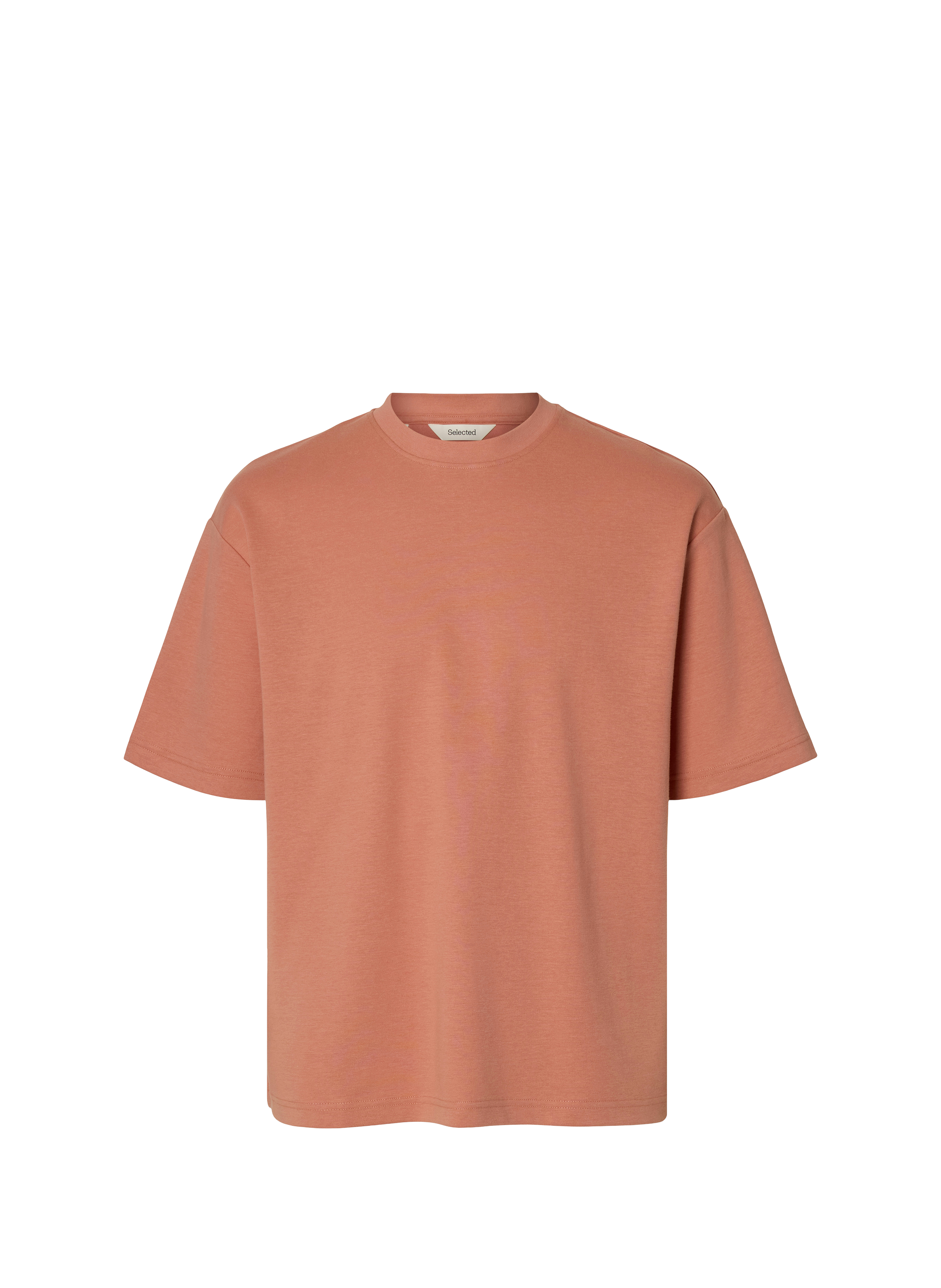 Plain t-shirt in blended cotton SELECTED Pink