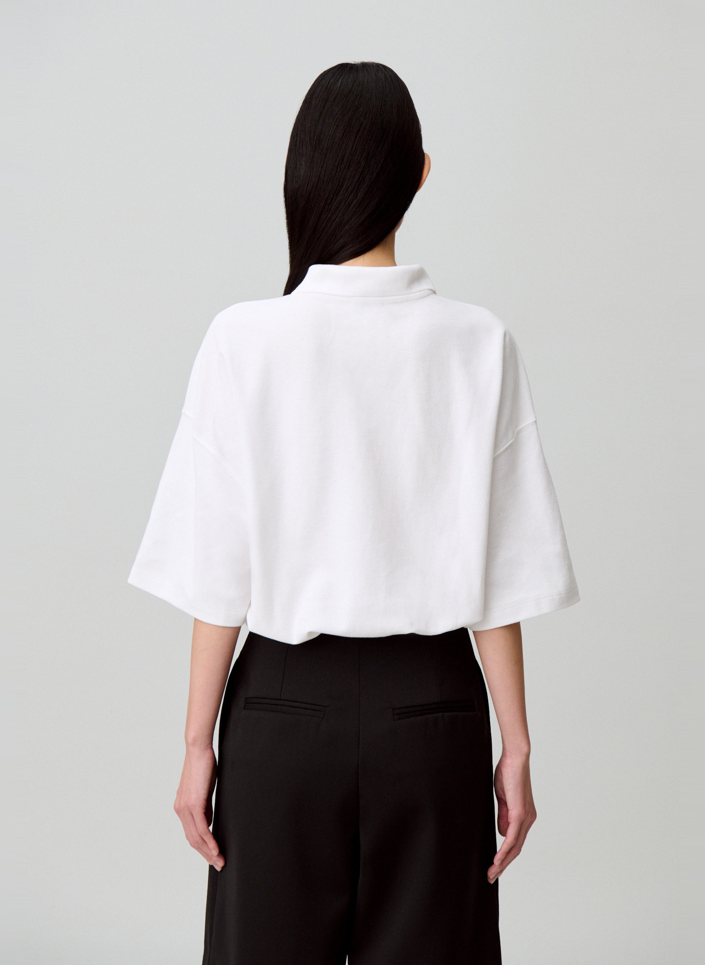 Top col polo en coton CLAUDIE PIERLOT Beige