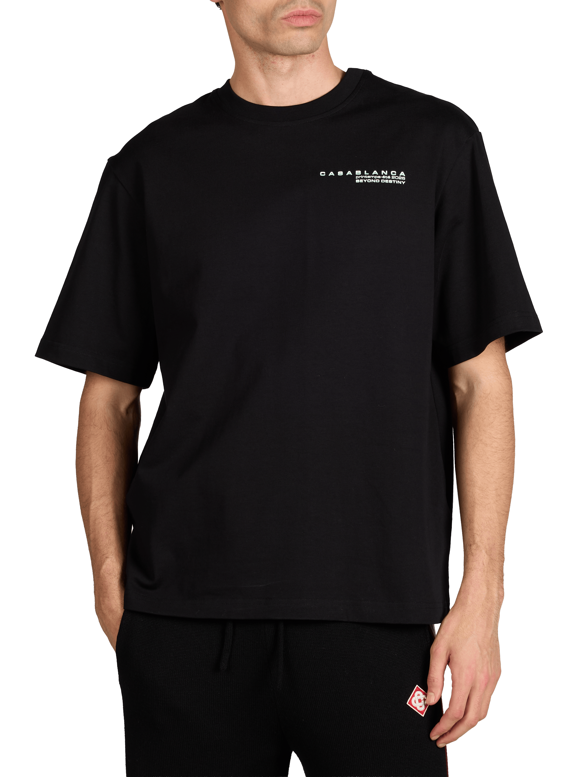 T-shirt en coton avec imprimé CASABLANCA PARIS Noir