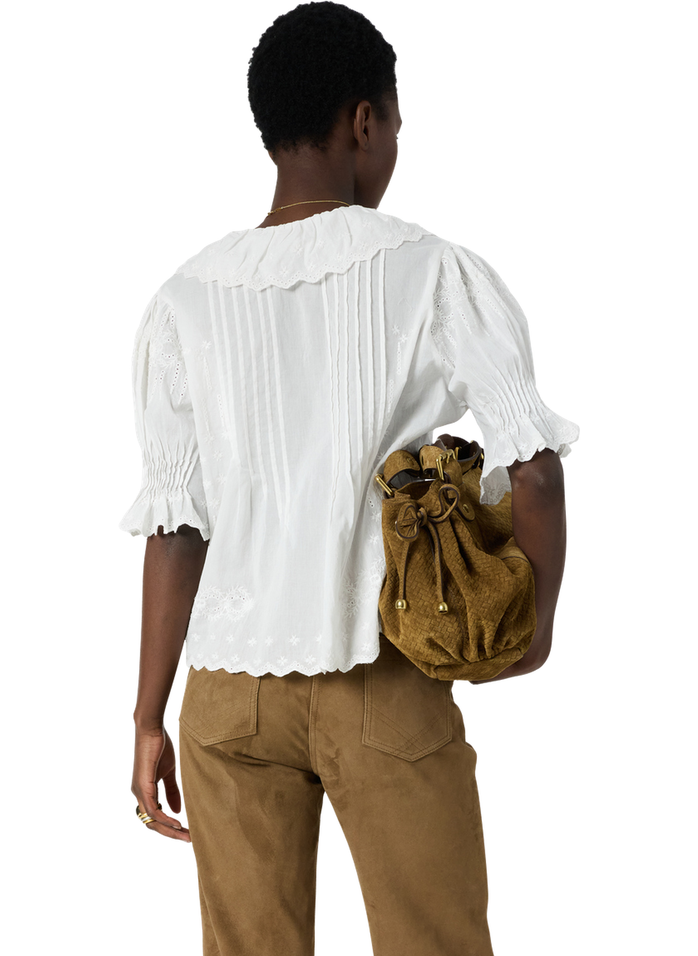 Chemise brodée en voile de coton - ceylia GERARD DAREL Blanc