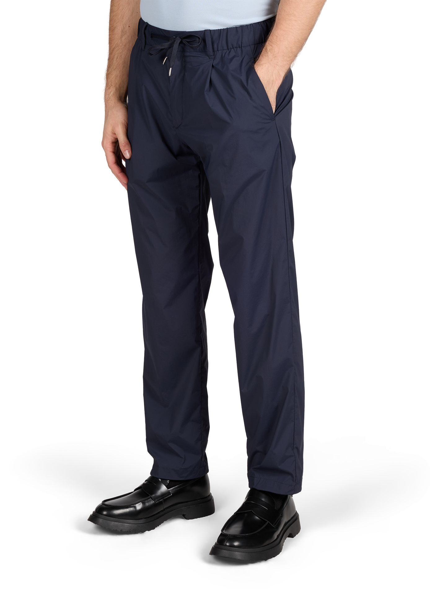 Straight pants with drawstring. HERNO Blue