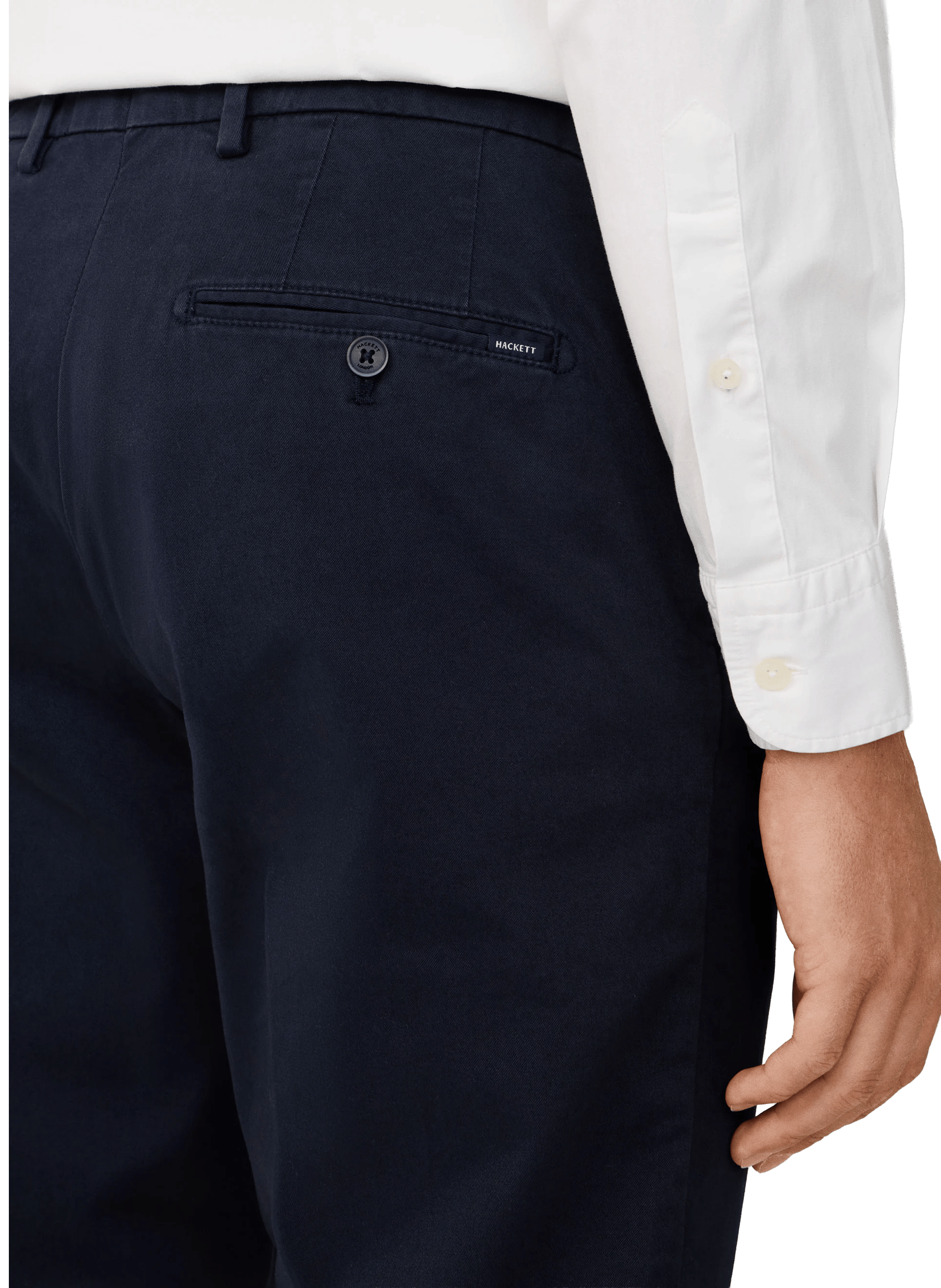 Cotton blend chino trousers  HACKETT Blue