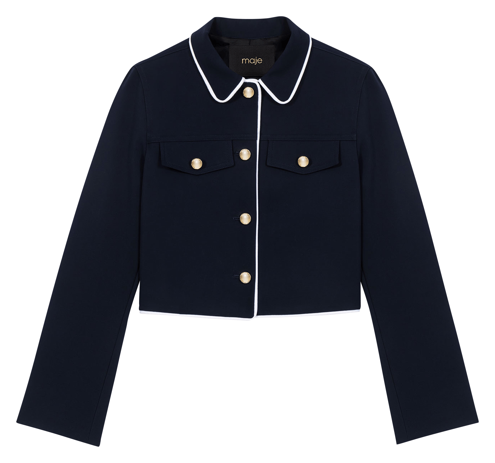 Veste courte en coton mélangé MAJE Bleu