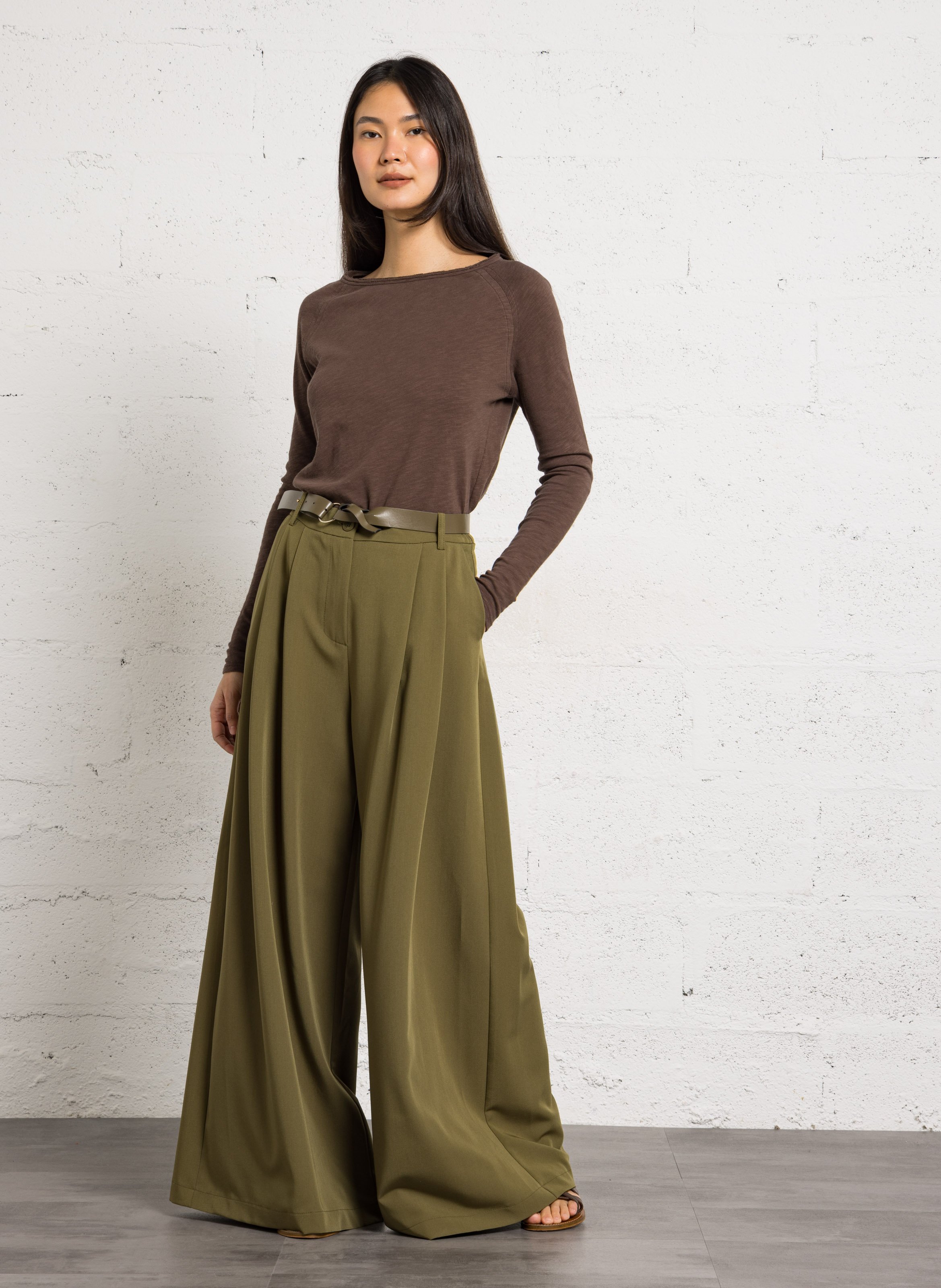 Tee-shirt col rond en coton sonoma AMERICAN VINTAGE Marron