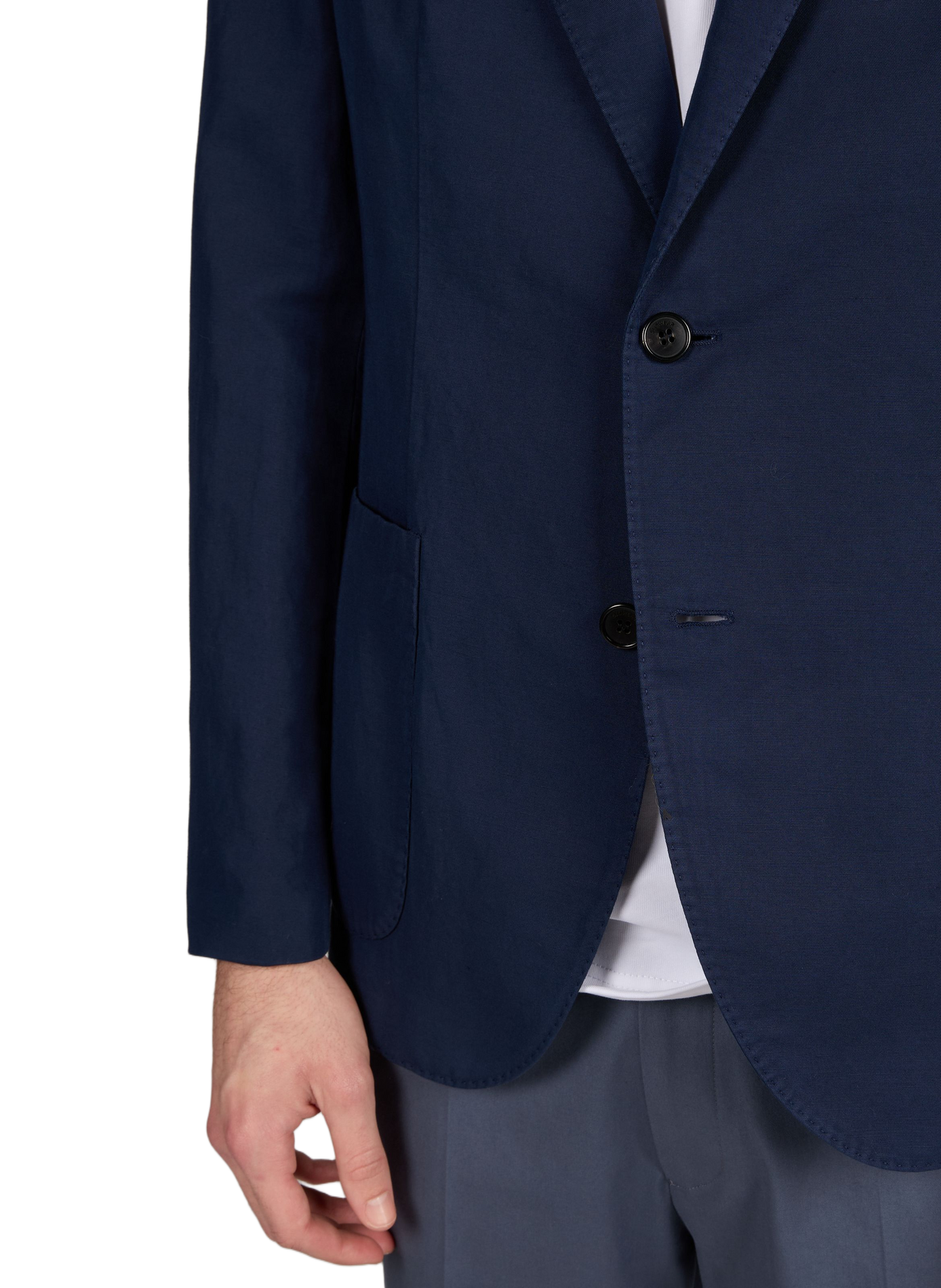 Solid linen and cotton blazer SLOWEAR Blue