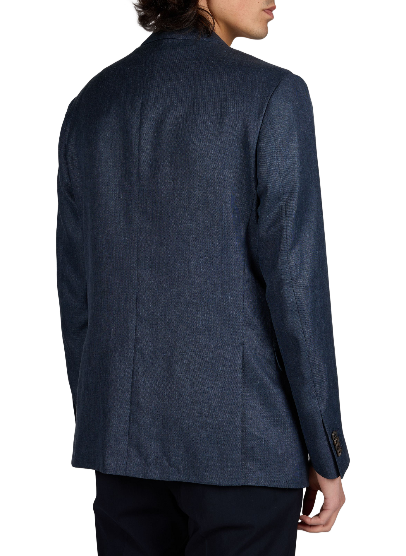 Blazer en lin, laine vierge et soie CORNELIANI Blue