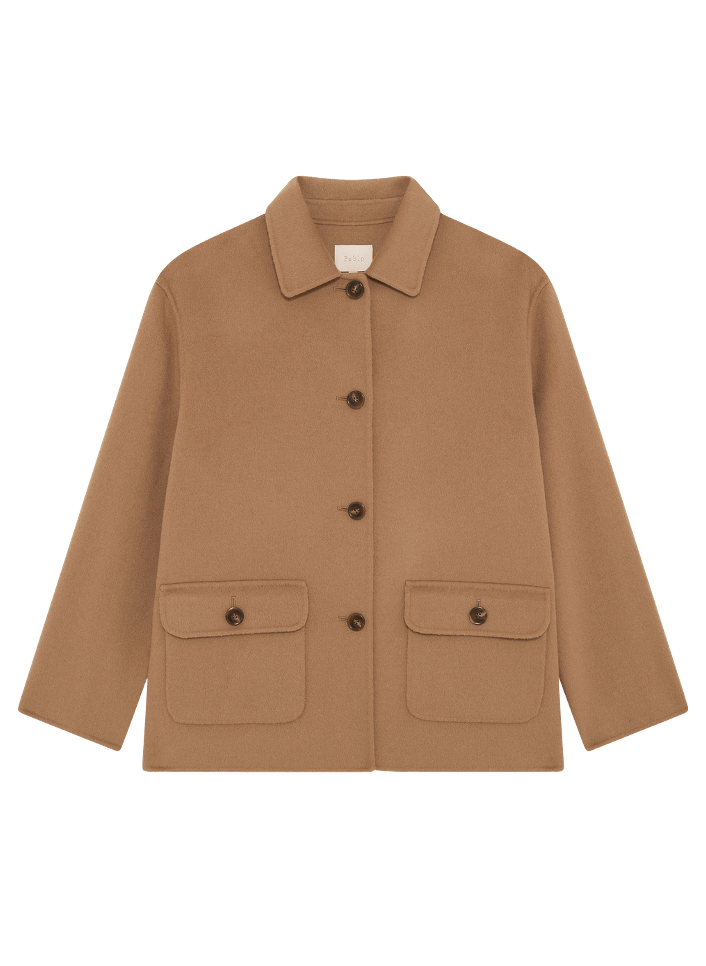 Manteau court en laine double face - dina PABLO Beige