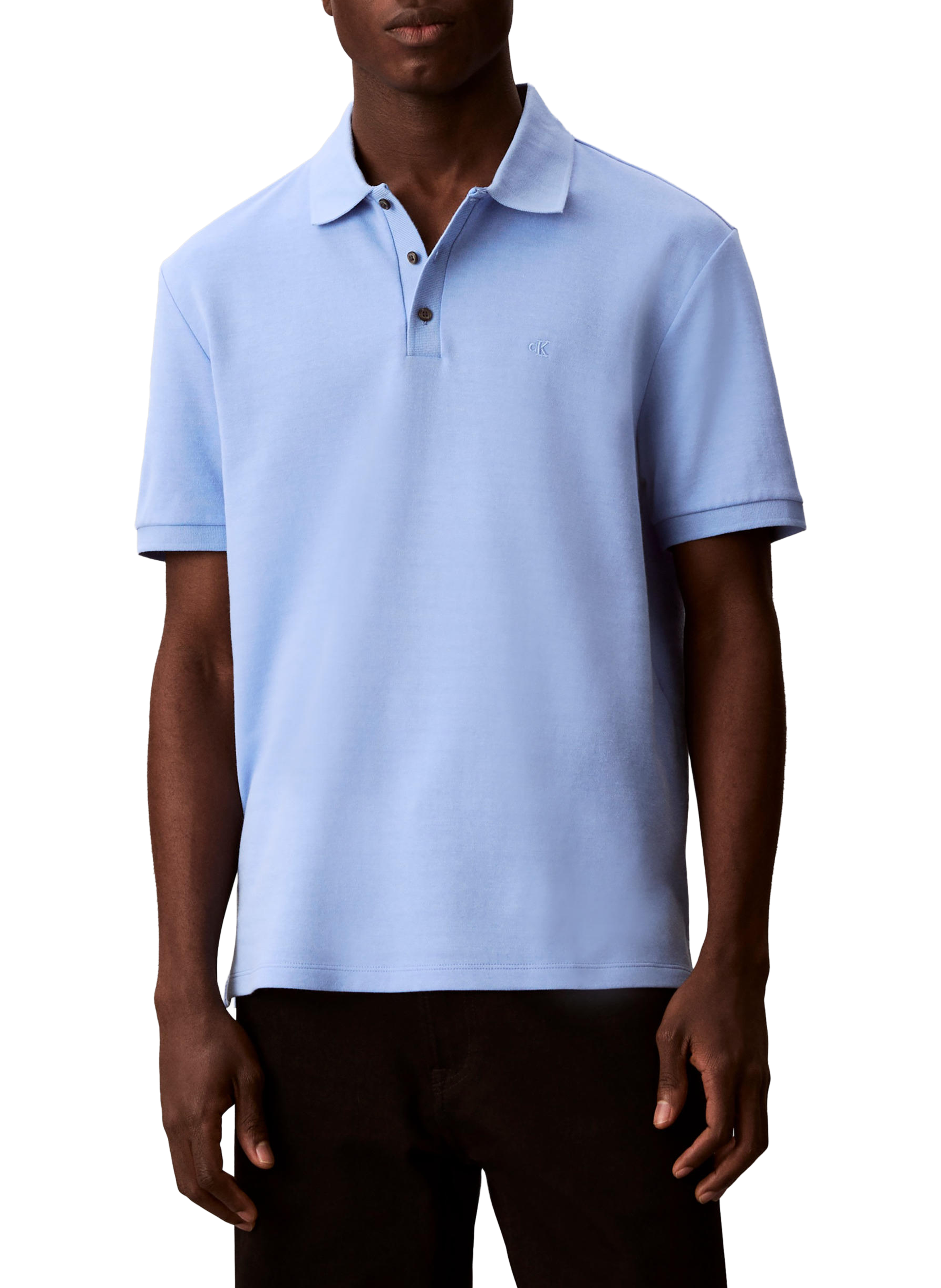 Polo manches courtes en coton mélangé CALVIN KLEIN Bleu