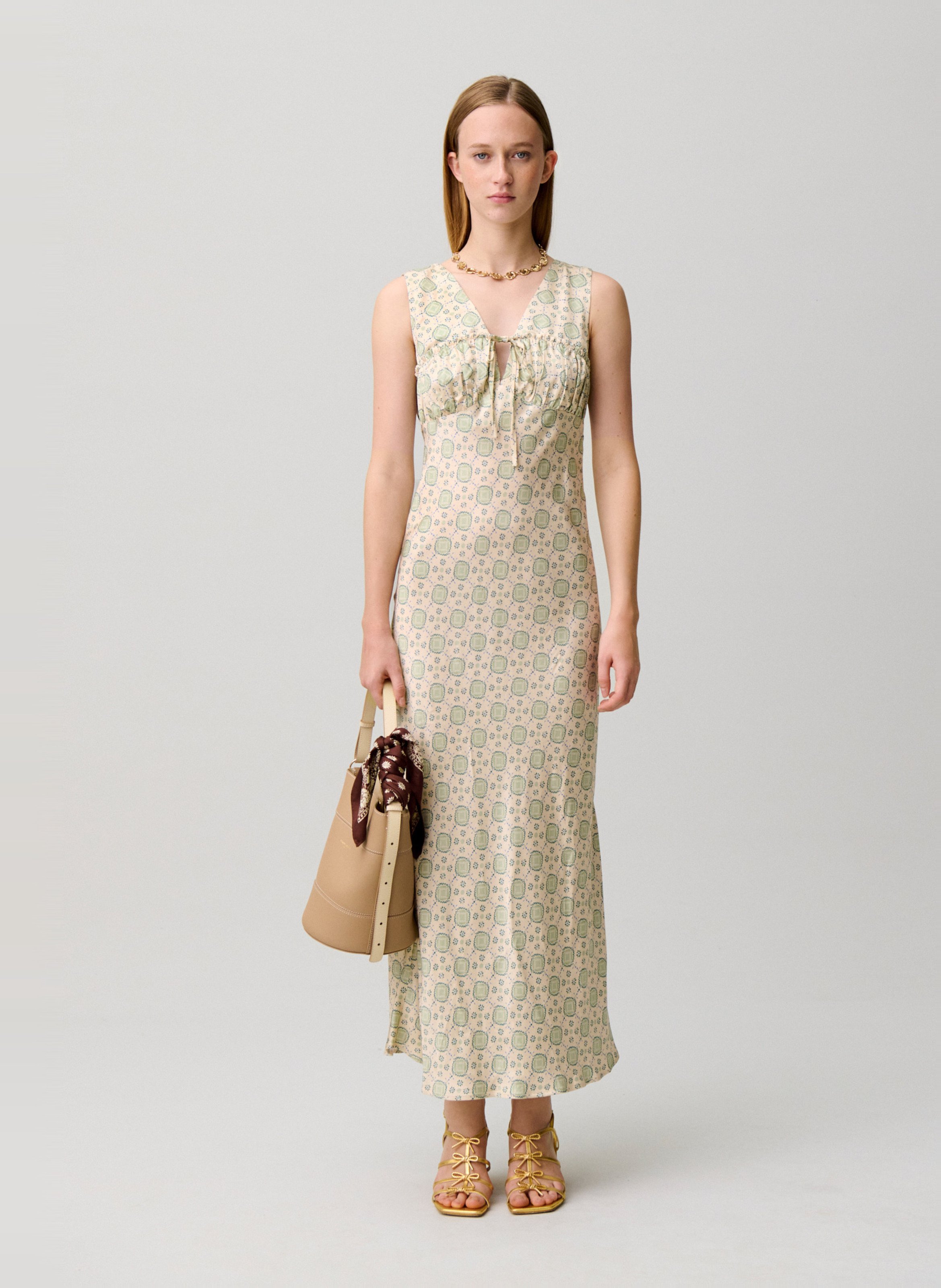 Robe midi sans manches imprimée CLAUDIE PIERLOT Multicolore