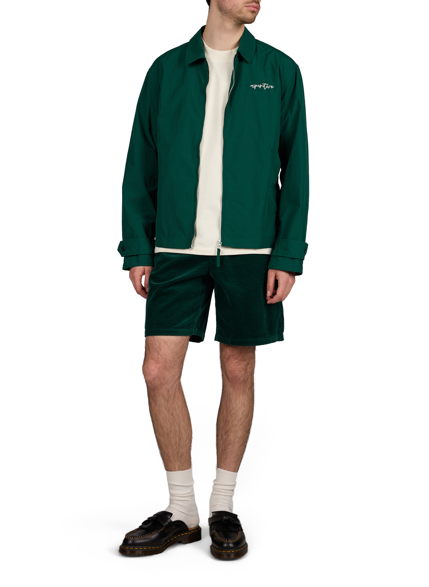 T-shirt droit brodé Terry en coton organique MINIMUM Blanc