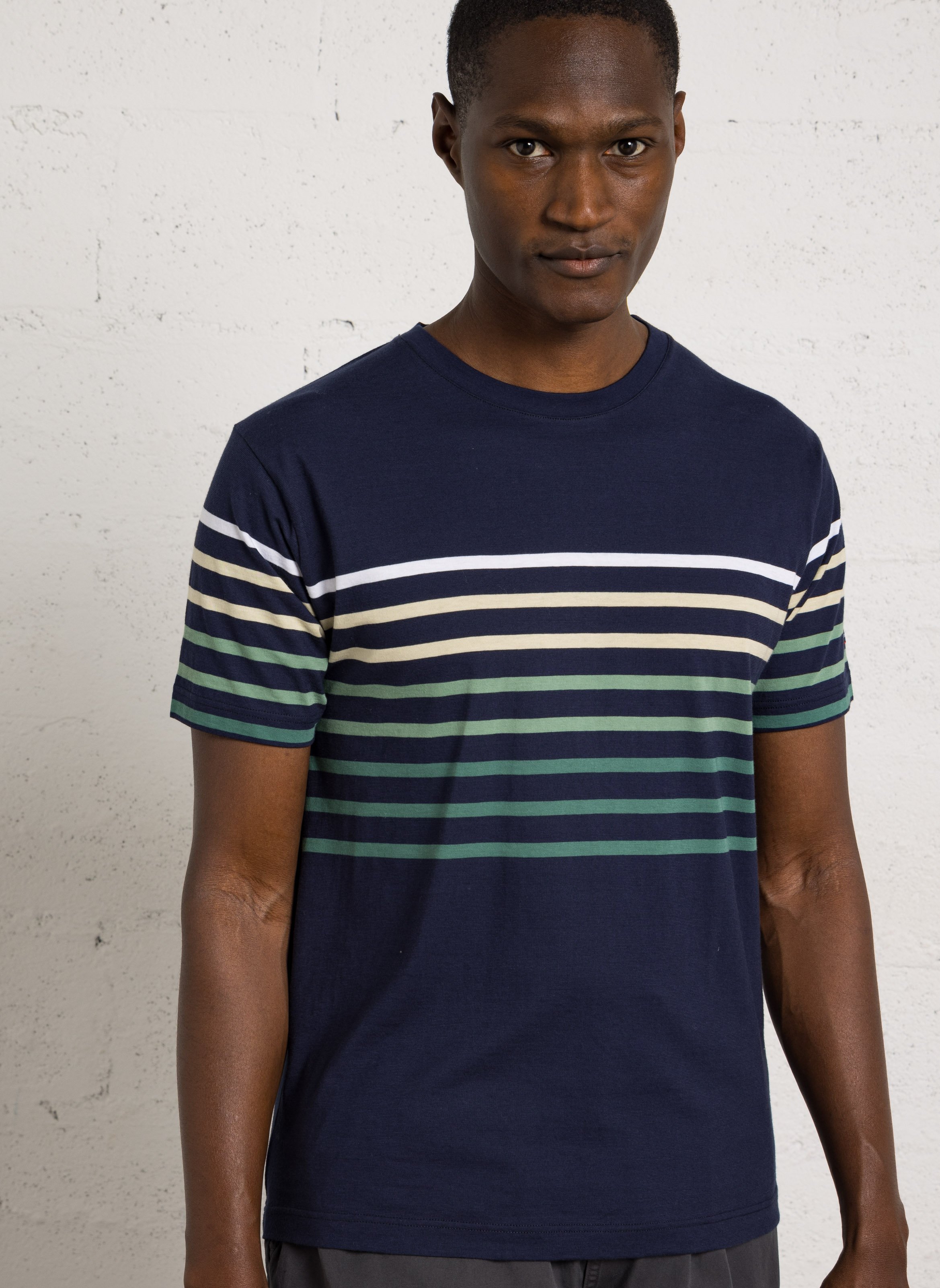 Straight round-neck cotton T-shirt ARMOR-LUX Blue