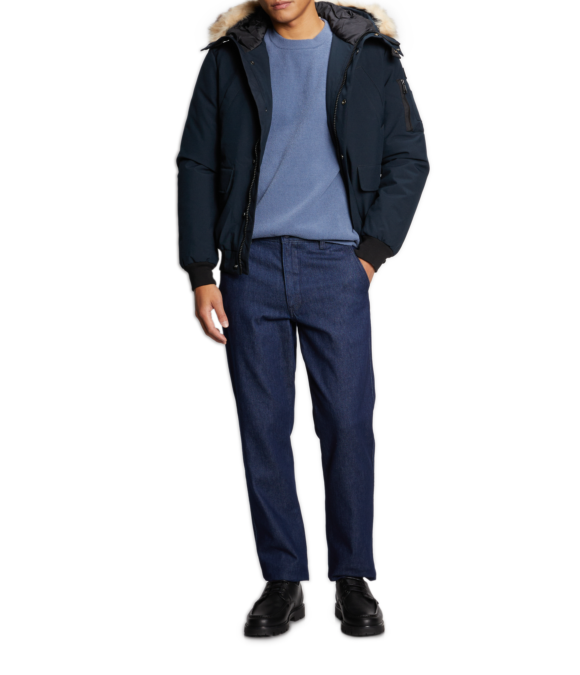 Manteau à capuche amovible SCHOTT Bleu