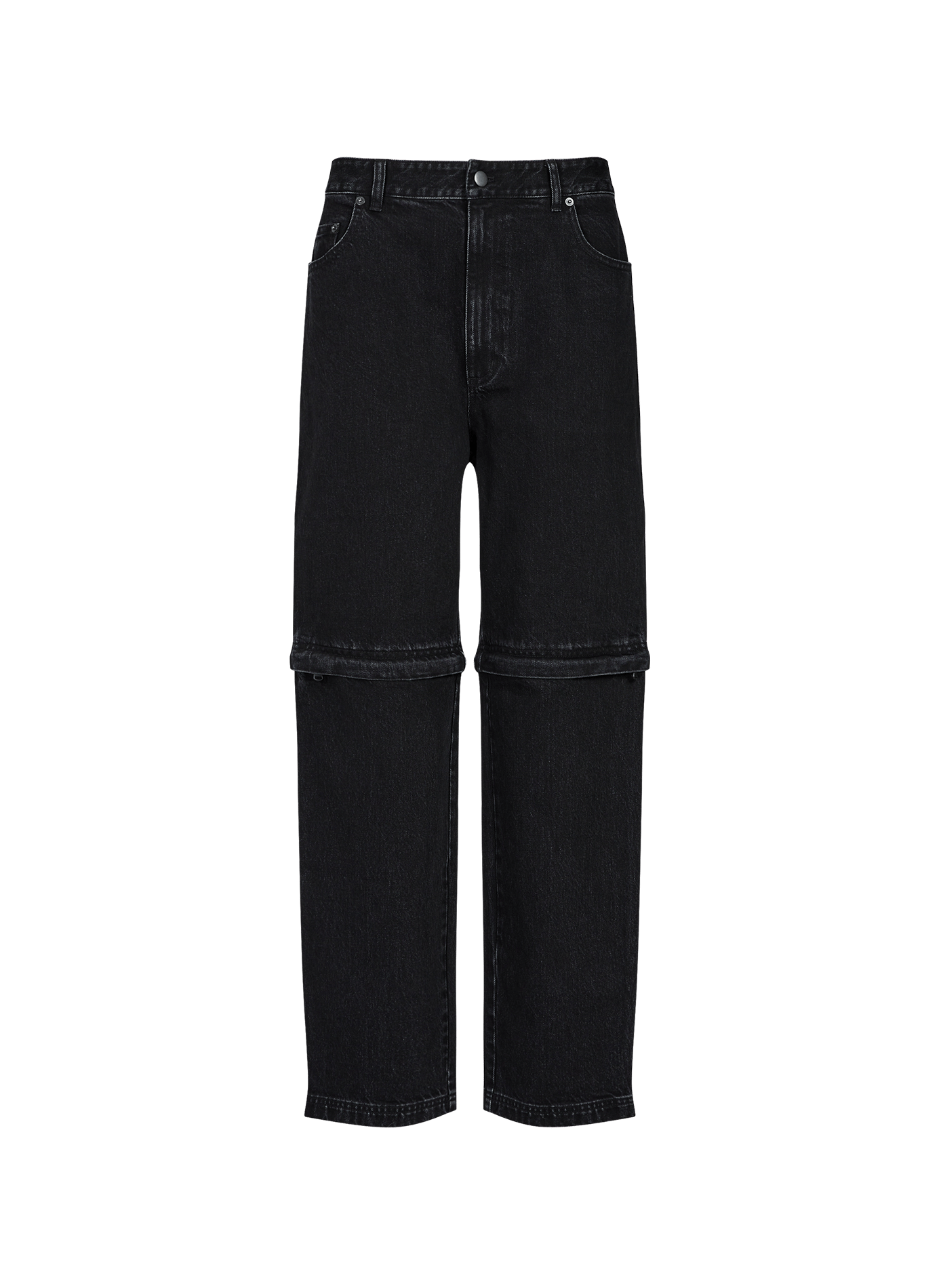 Jean convertible zippé en coton mélangé TIBI Noir