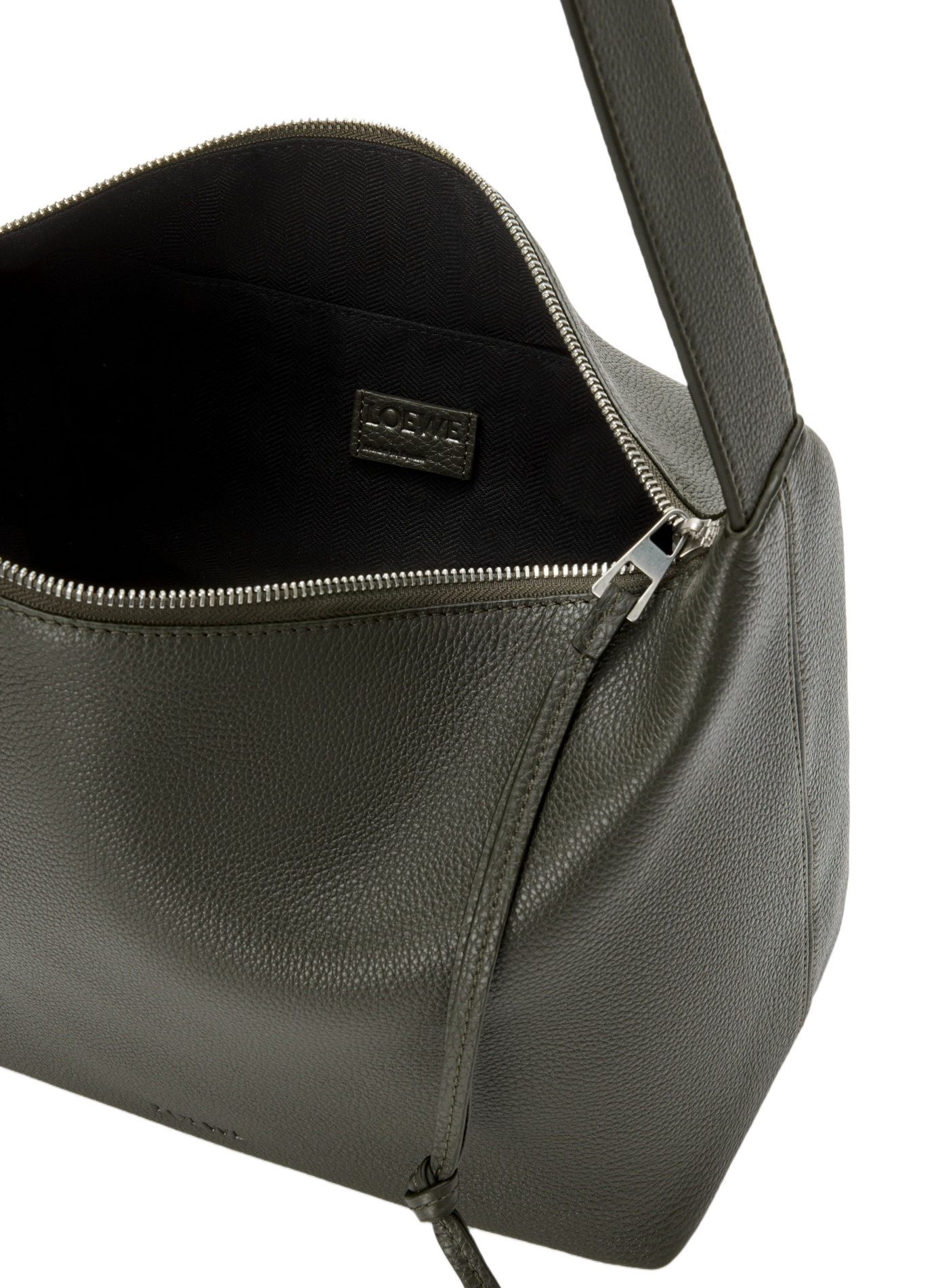 Loop hobo en cuir de veau grainé souple LOEWE Kaki