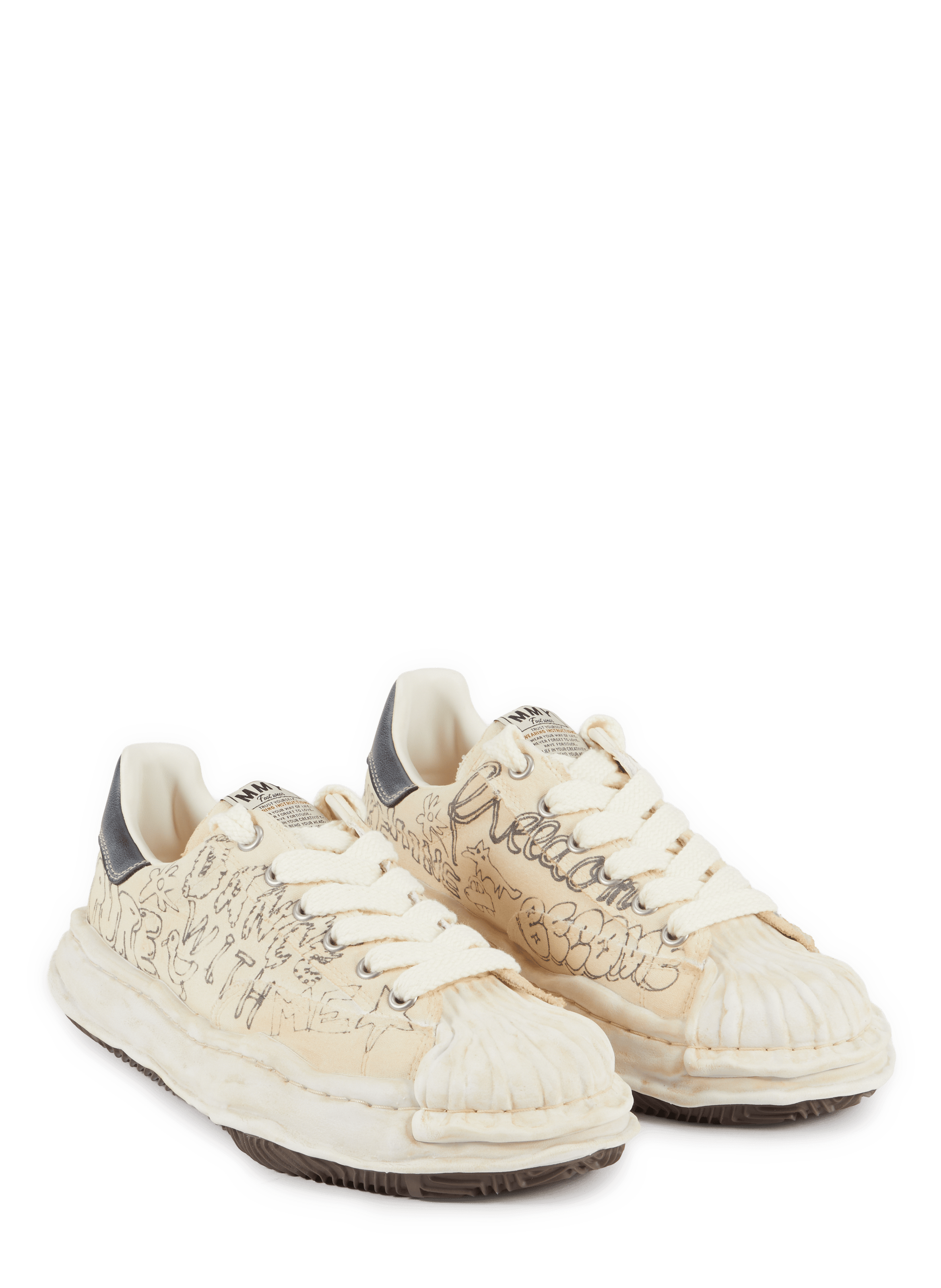 Baskets Blakey à dessins en coton MAISON MIHARA YASUHIRO White