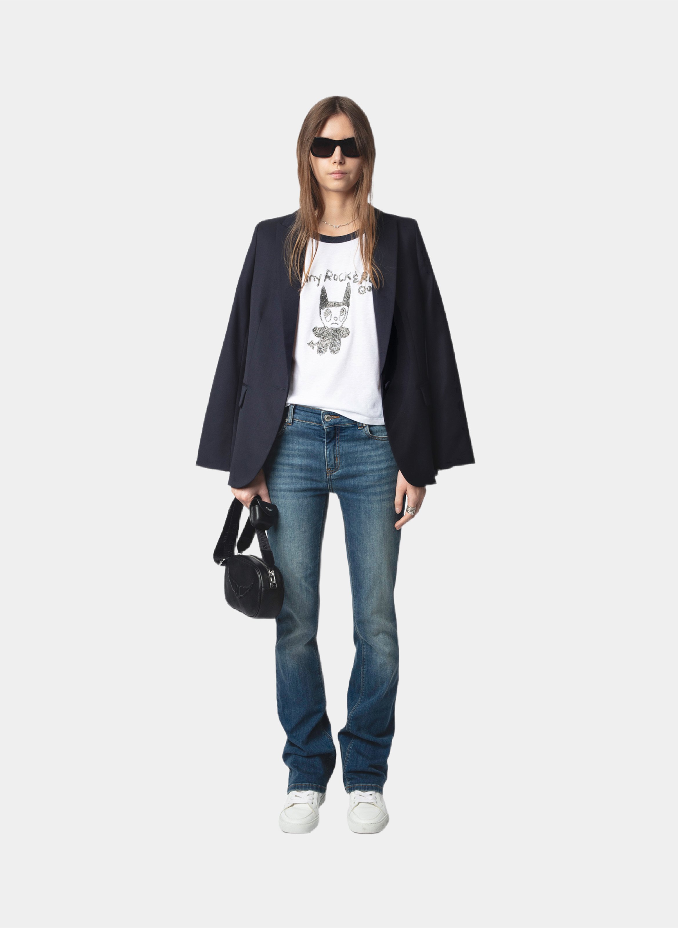 Tee-shirt droit à strass woos | Blanc ZADIG&VOLTAIRE Femme