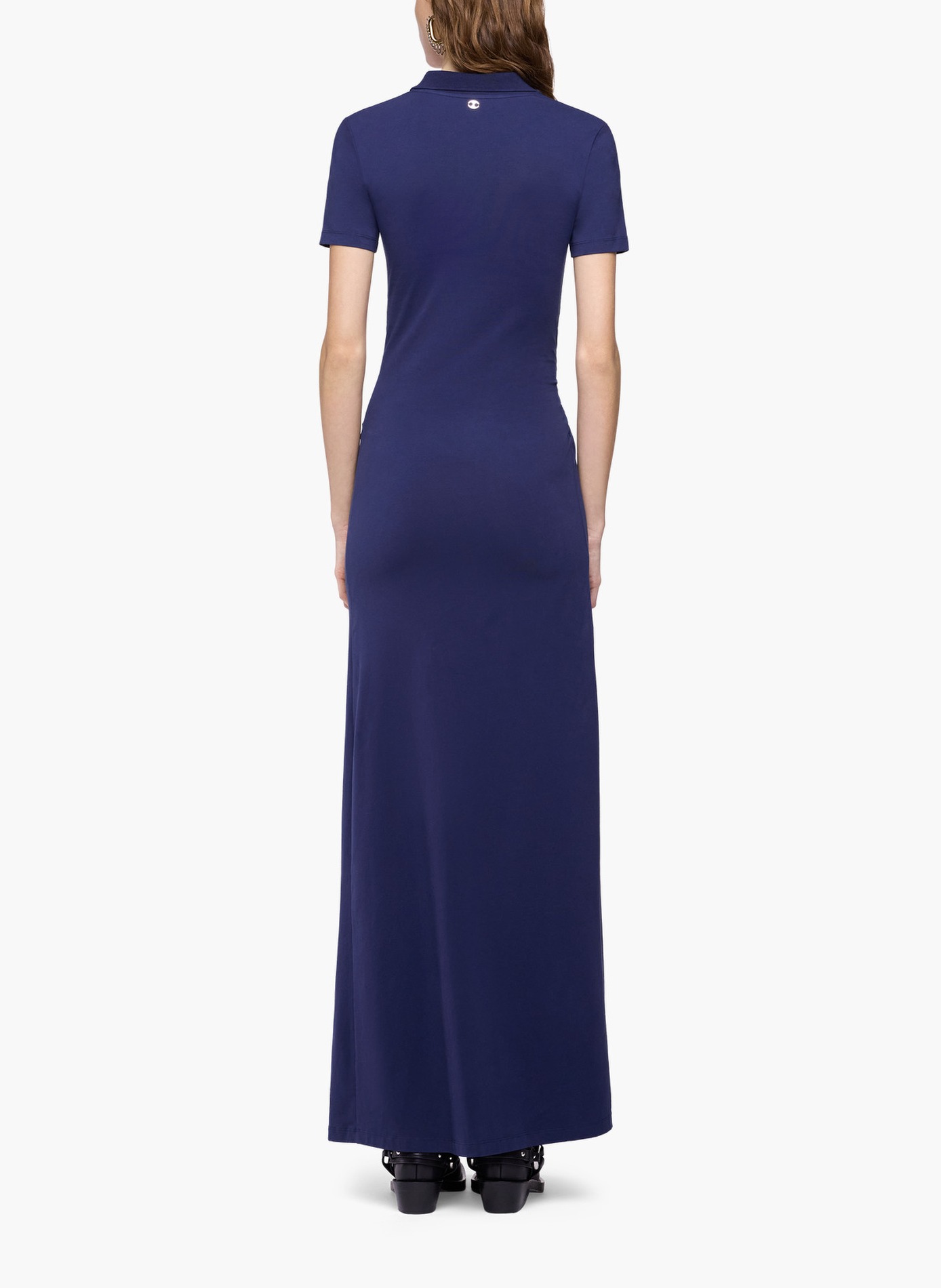 Longue robe piercing en coton RABANNE Bleu