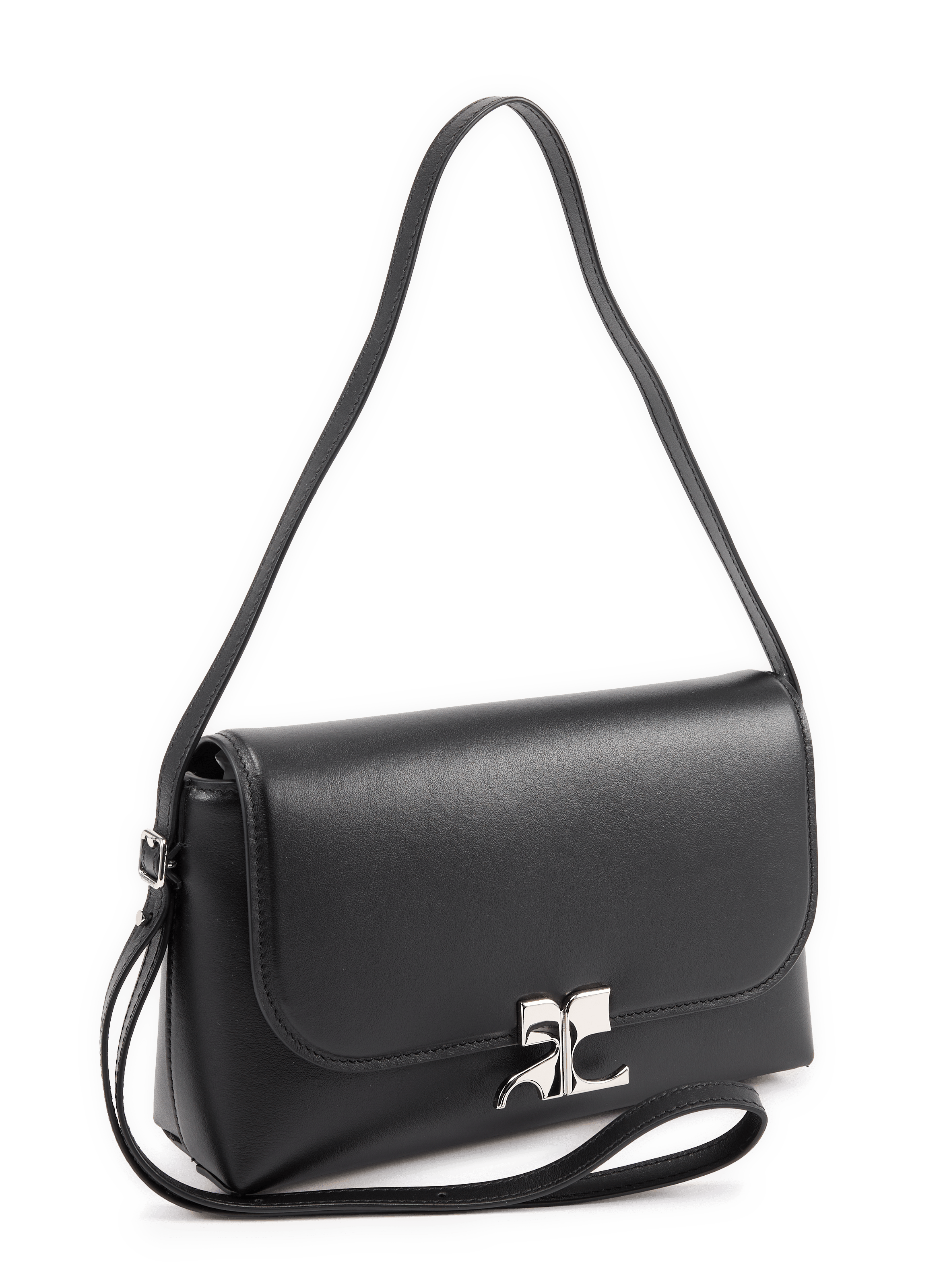 Sac porté épaule Icotype en cuir COURRÈGES Noir