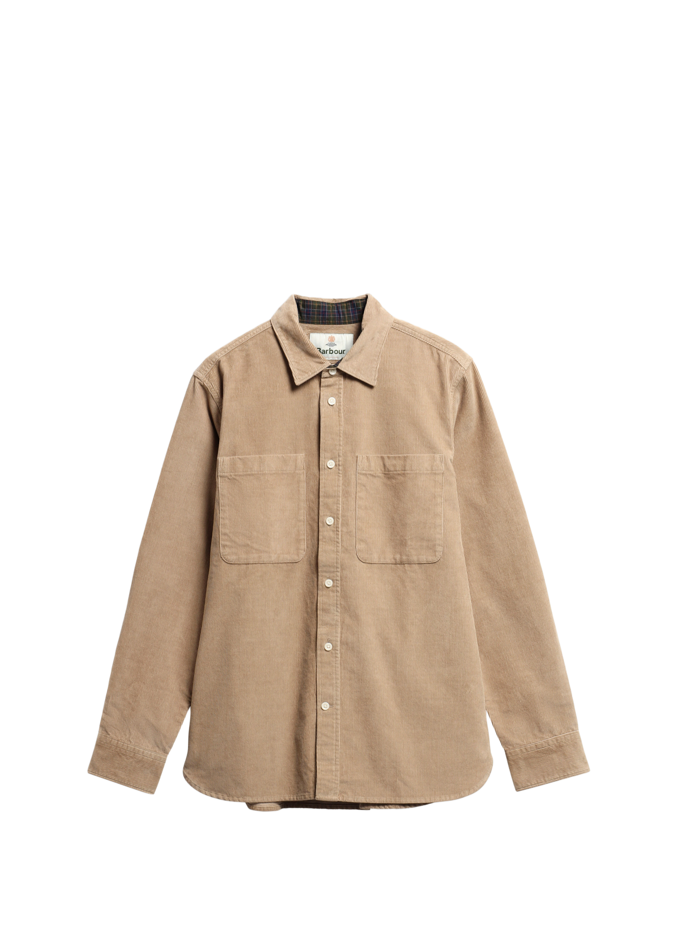 Straight classic ribbed collar shirt in blended cotton BARBOUR Beige