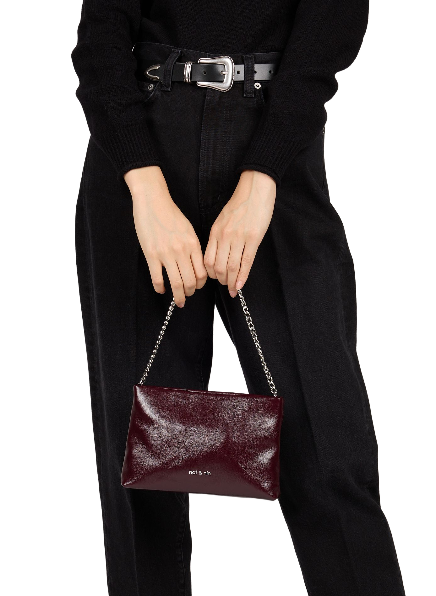 Molly leather shoulder bag NAT & NIN Purple