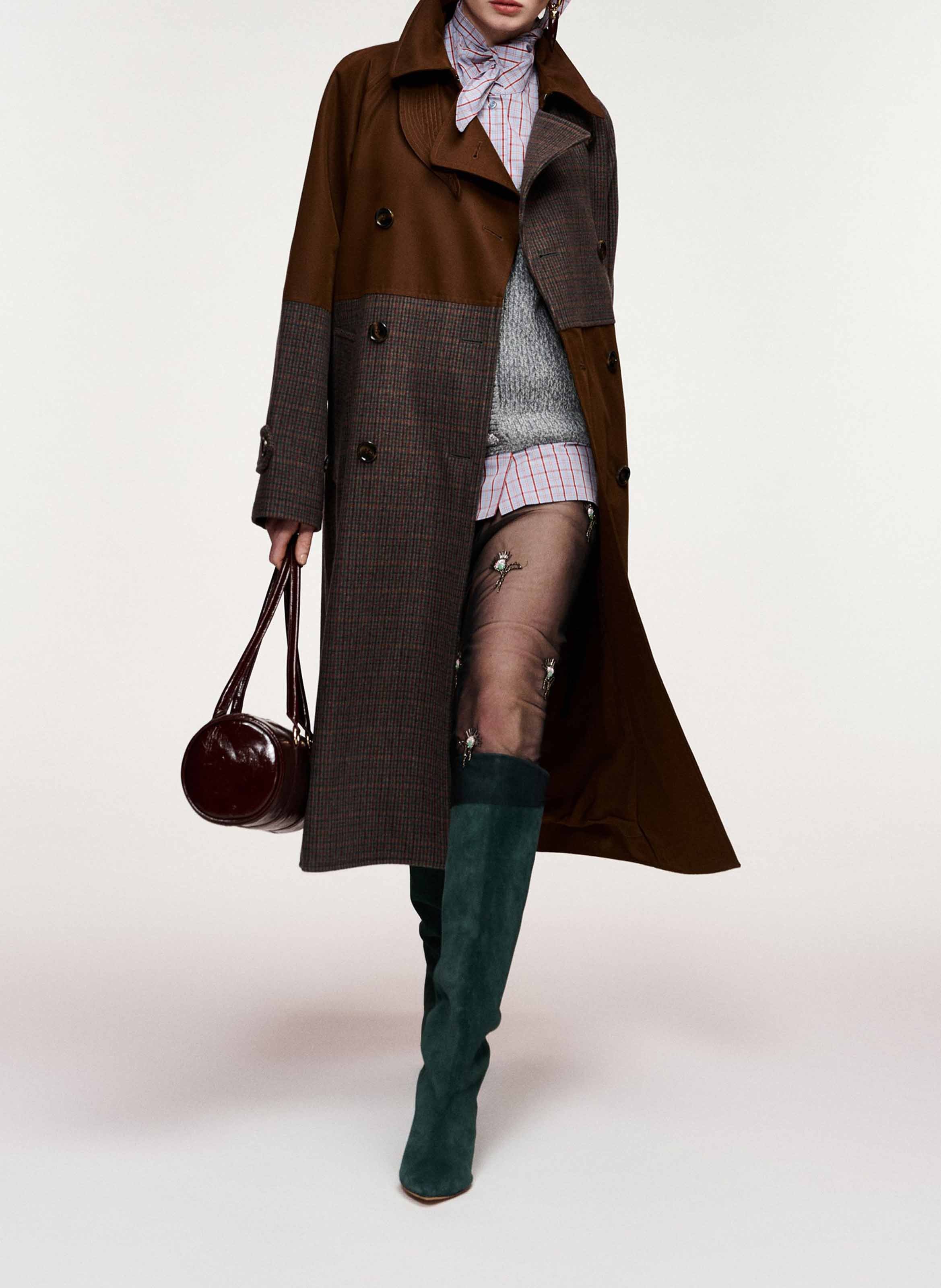 Trench cintré en coton mélangé kagu ESSENTIEL ANTWERP Gris
