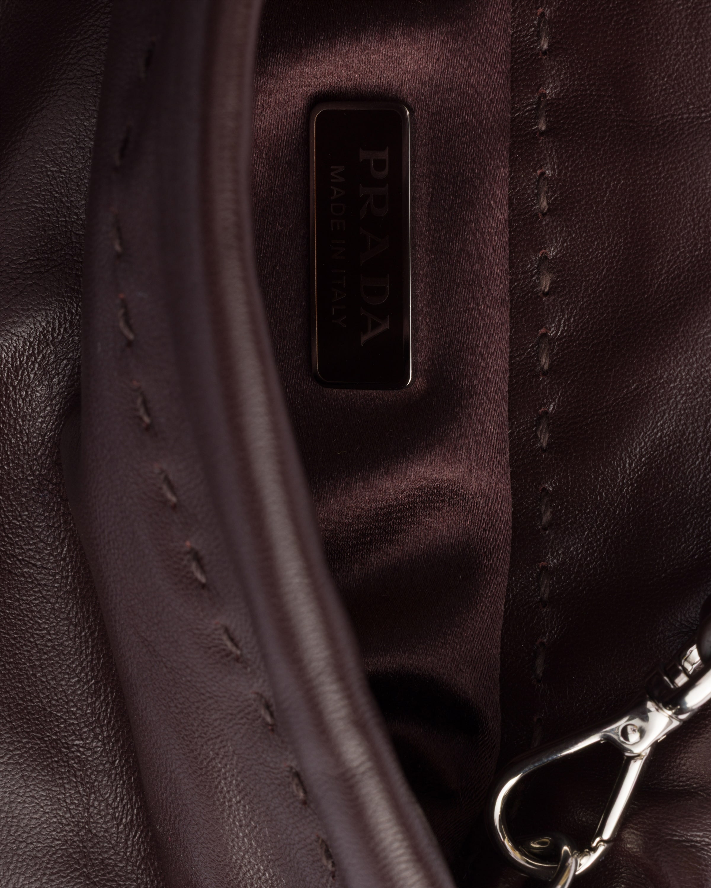 Pochette pour smartphone en cuir nappa PRADA Marron