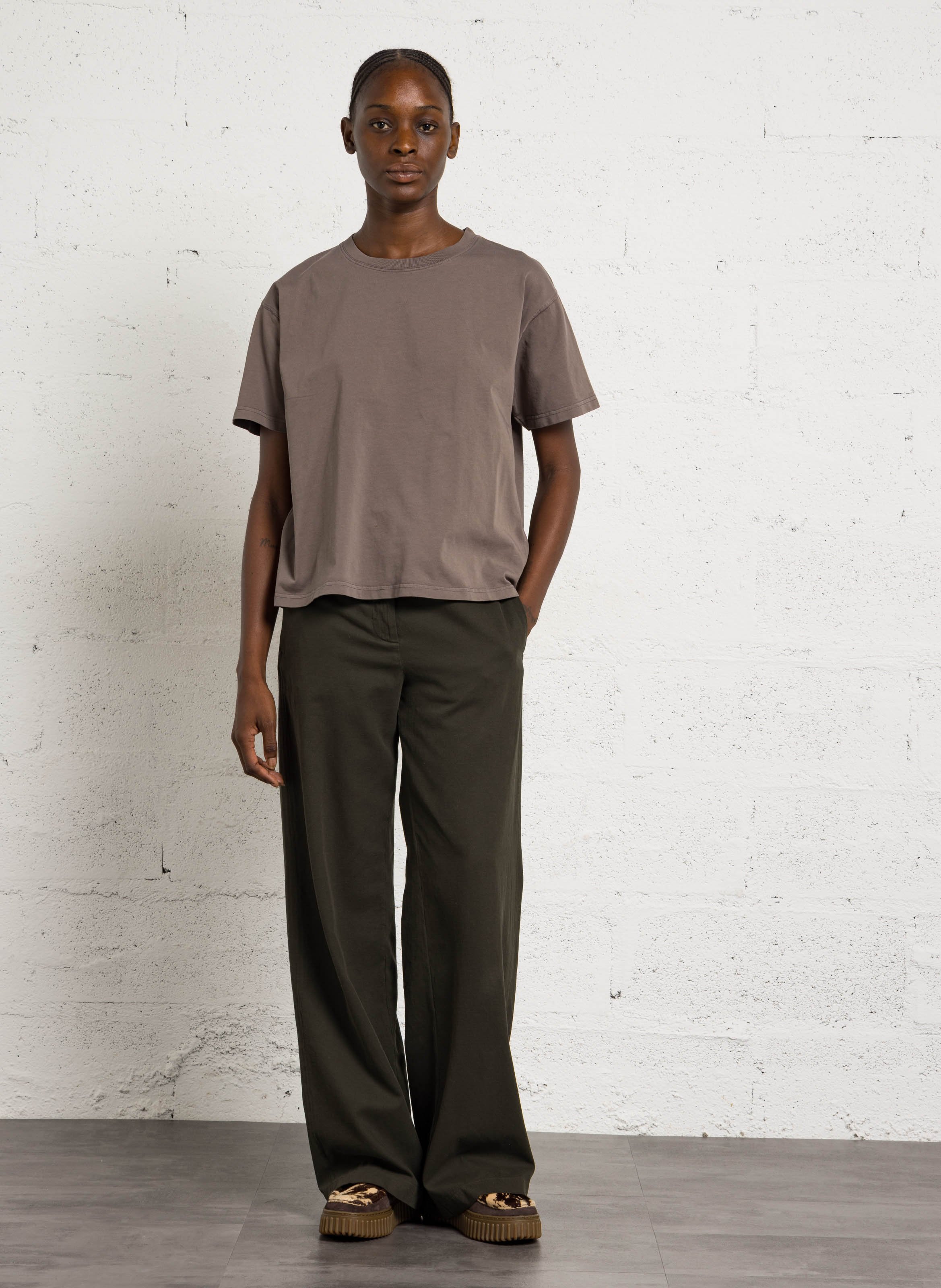 Tee-shirt ample col rond en coton fizvalley | Gris AMERICAN VINTAGE Femme