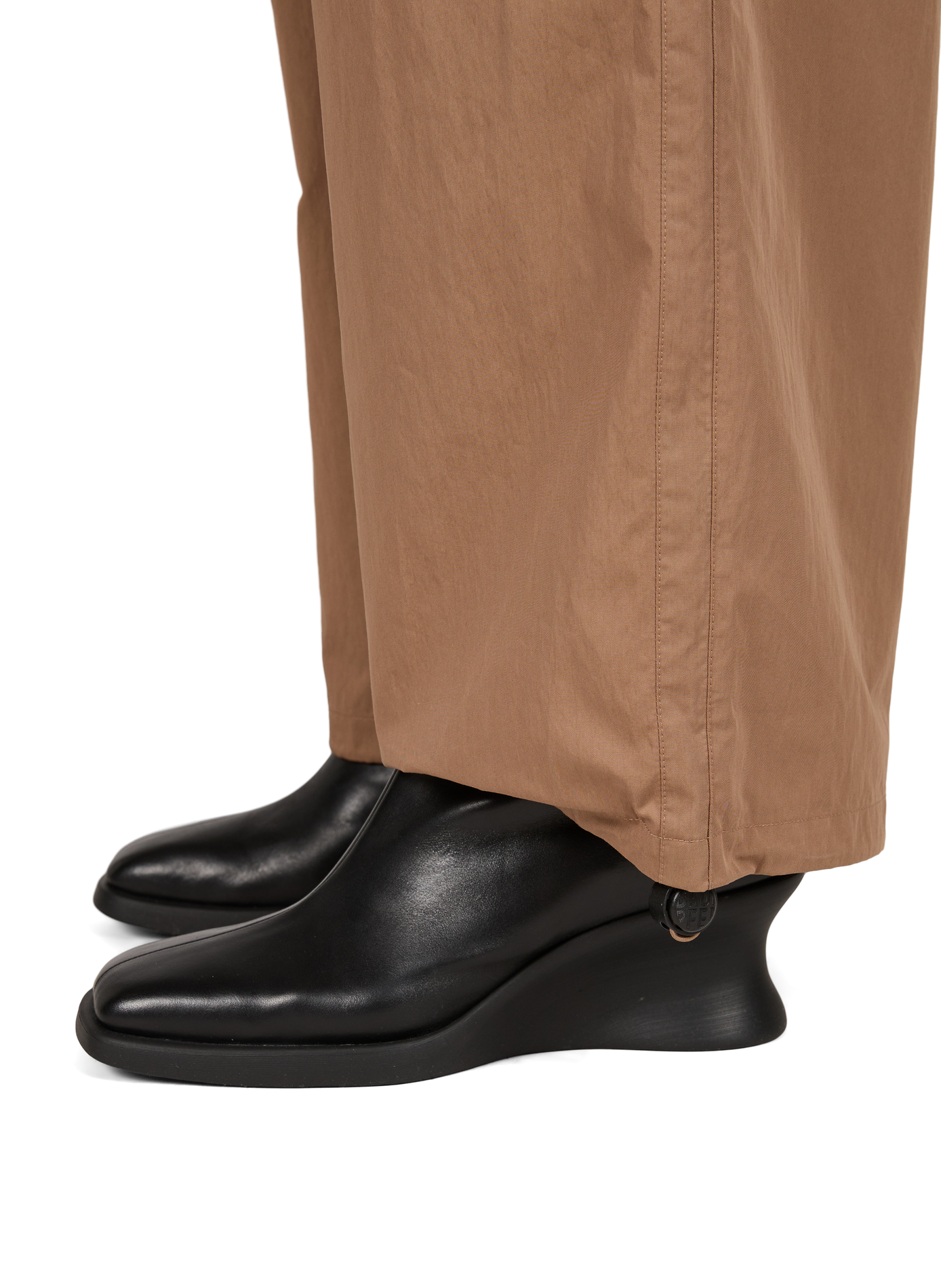 Elastic waist cotton blend trousers BAUM UND PFERDGARTEN Beige