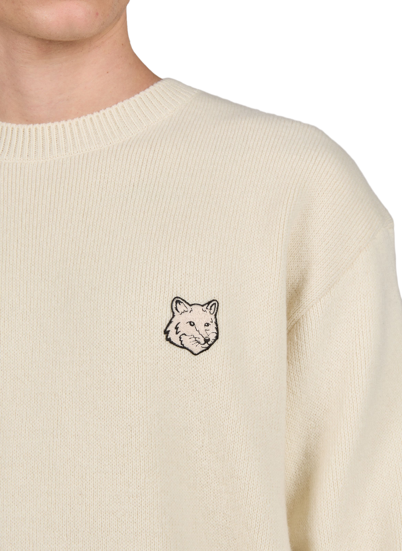 Oversized wool jumper MAISON KITSUNÉ White