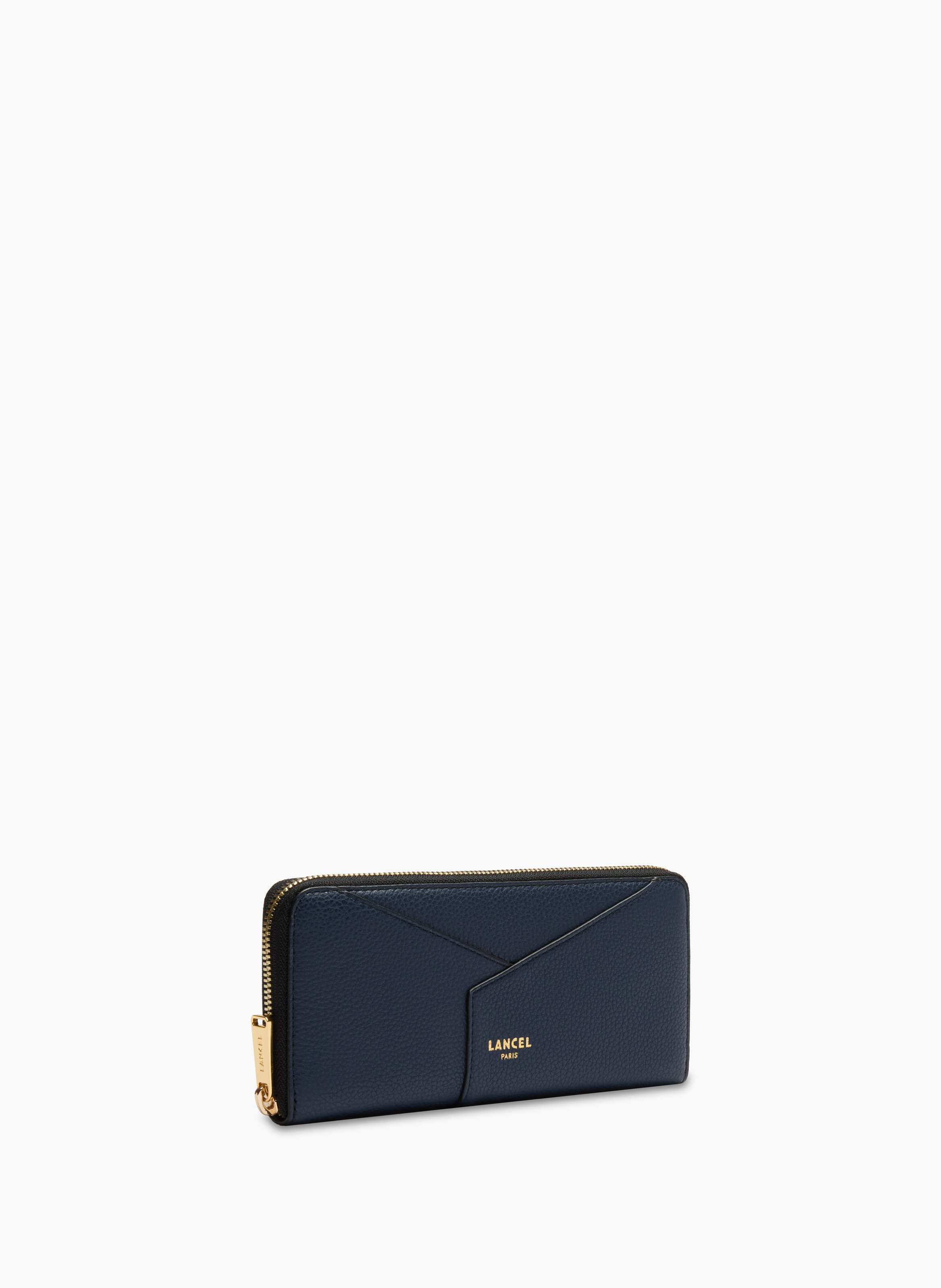 Portefeuille long zippé enveloppe de lancel en cuir LANCEL Bleu