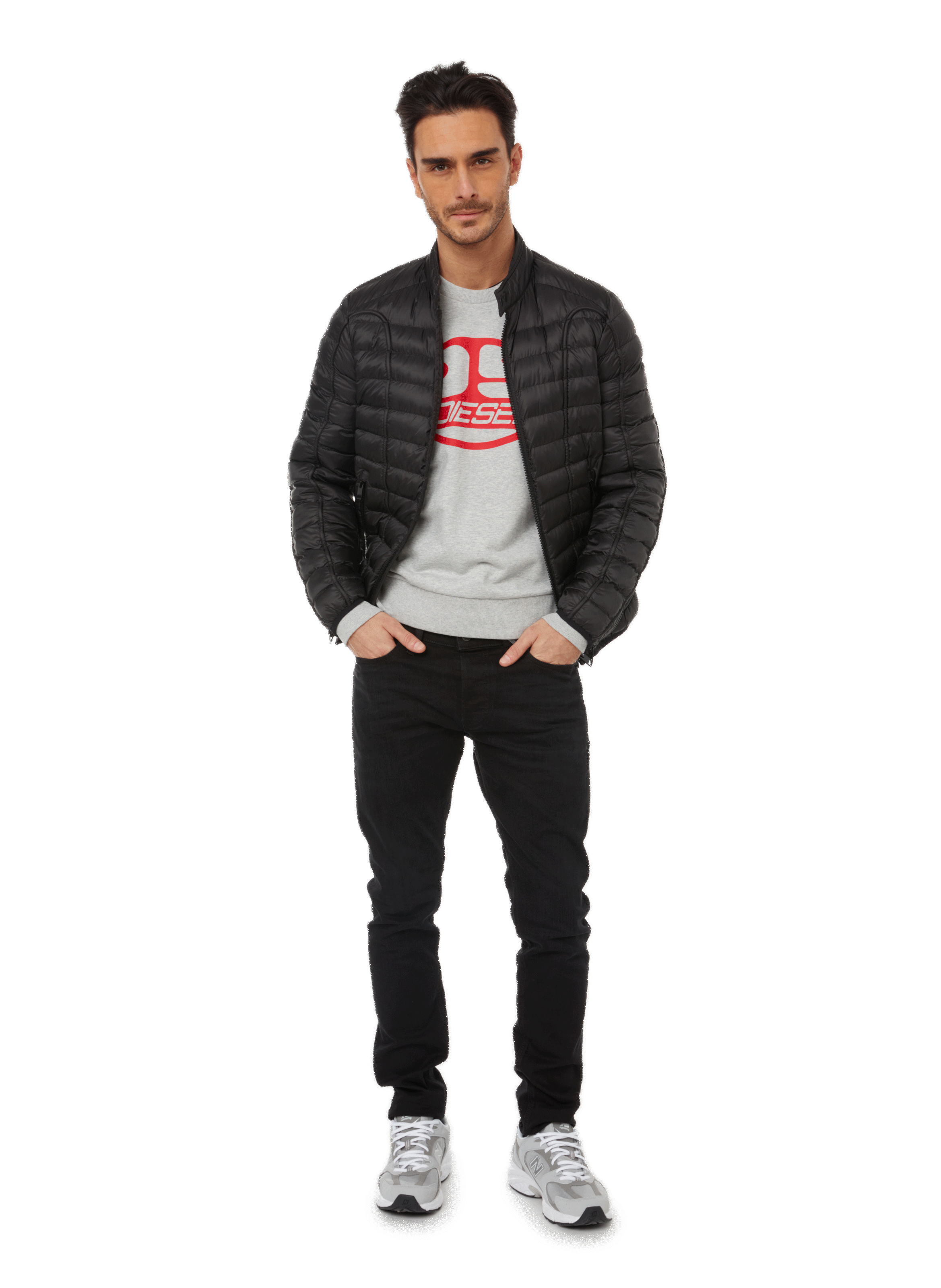 Jean slim en coton stretch DIESEL Noir